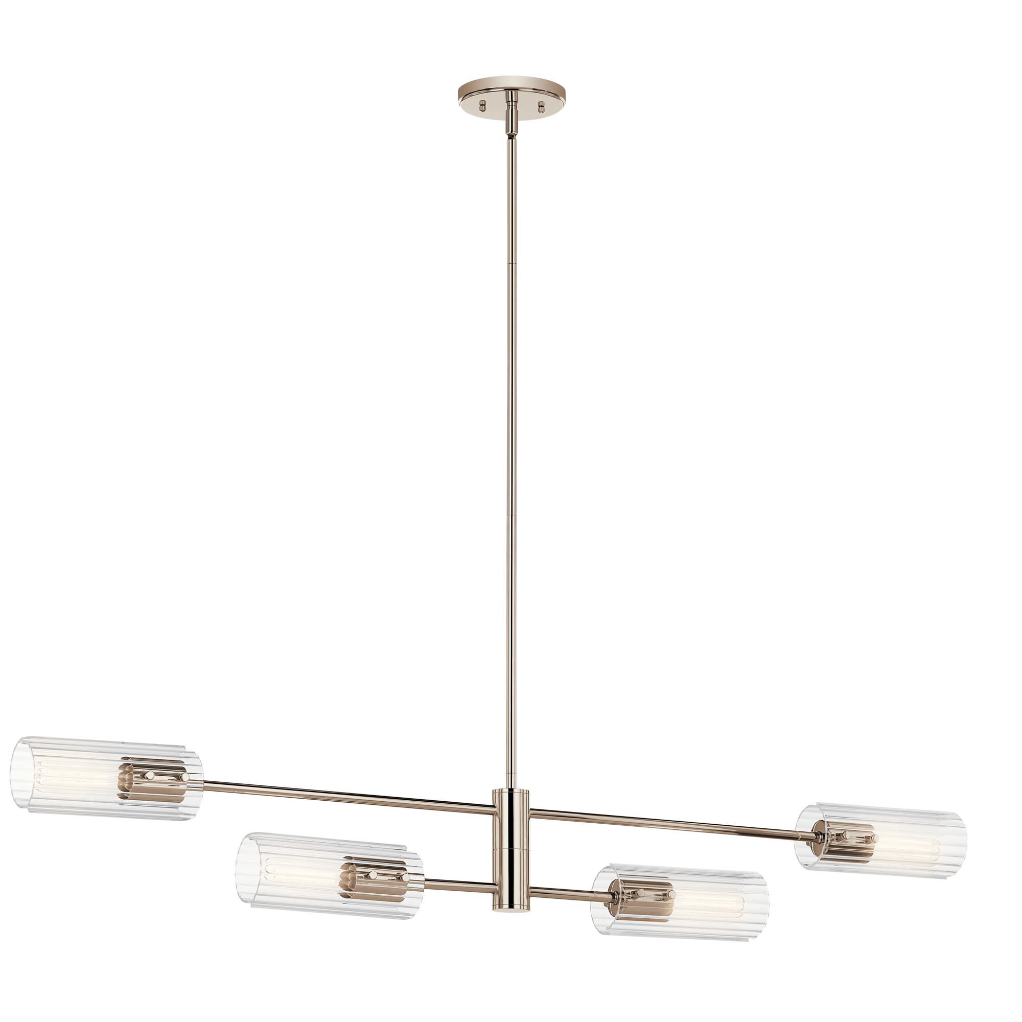 Shown in Polished Nickel finish and Clear Fluted glass