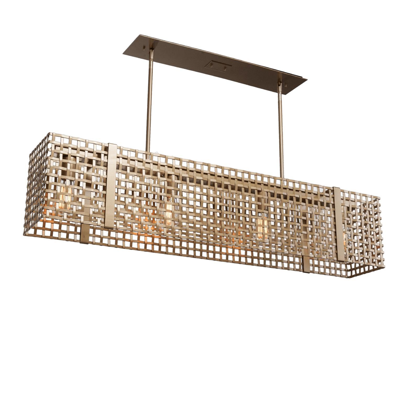 Shown in Gilded Brass finish and No Glass glass