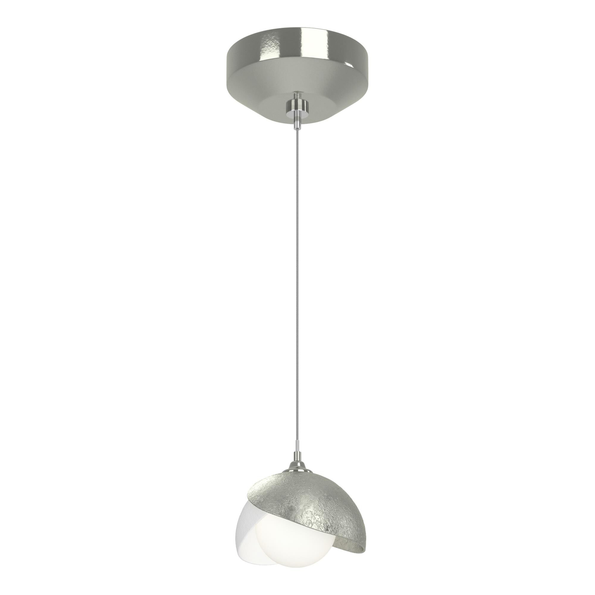 Shown in Sterling finish and Opal glass and White accent