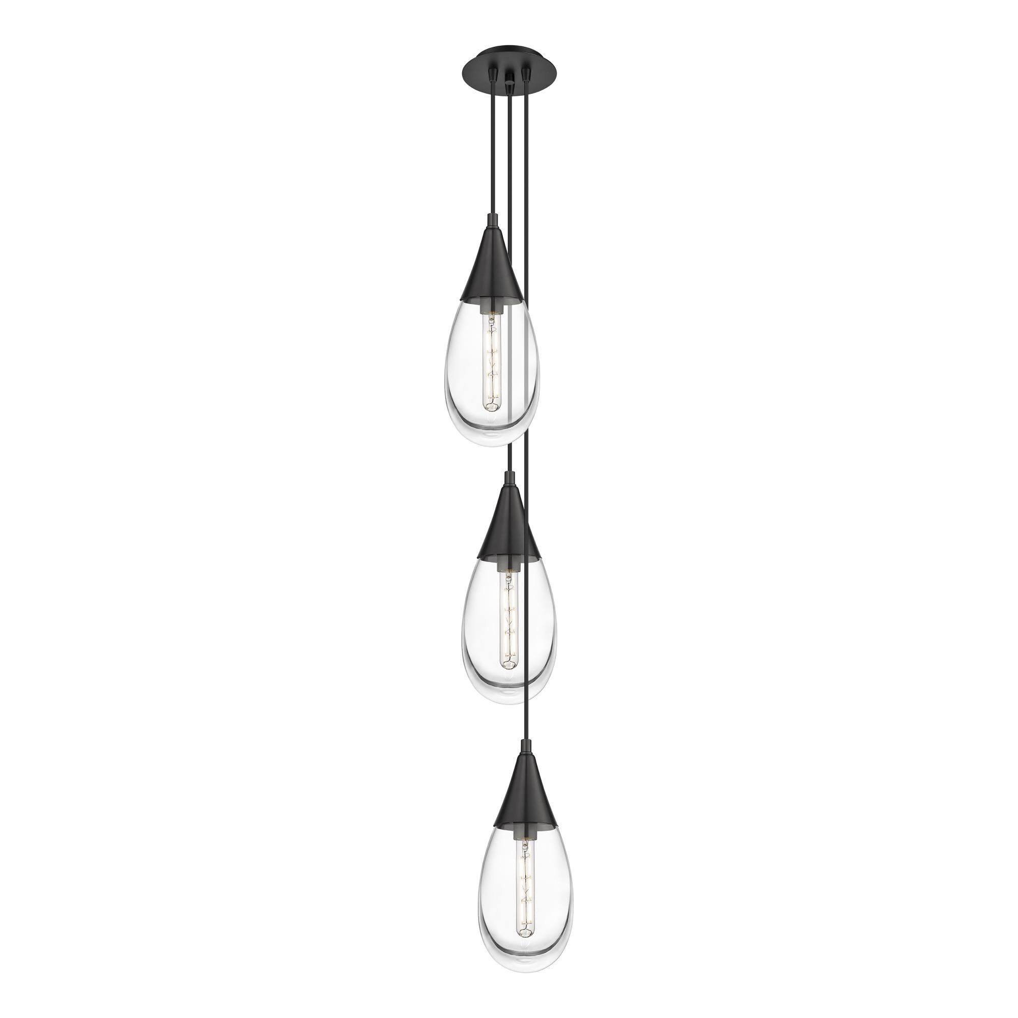 Shown in Matte Black finish and Clear glass and Clear Glass shade