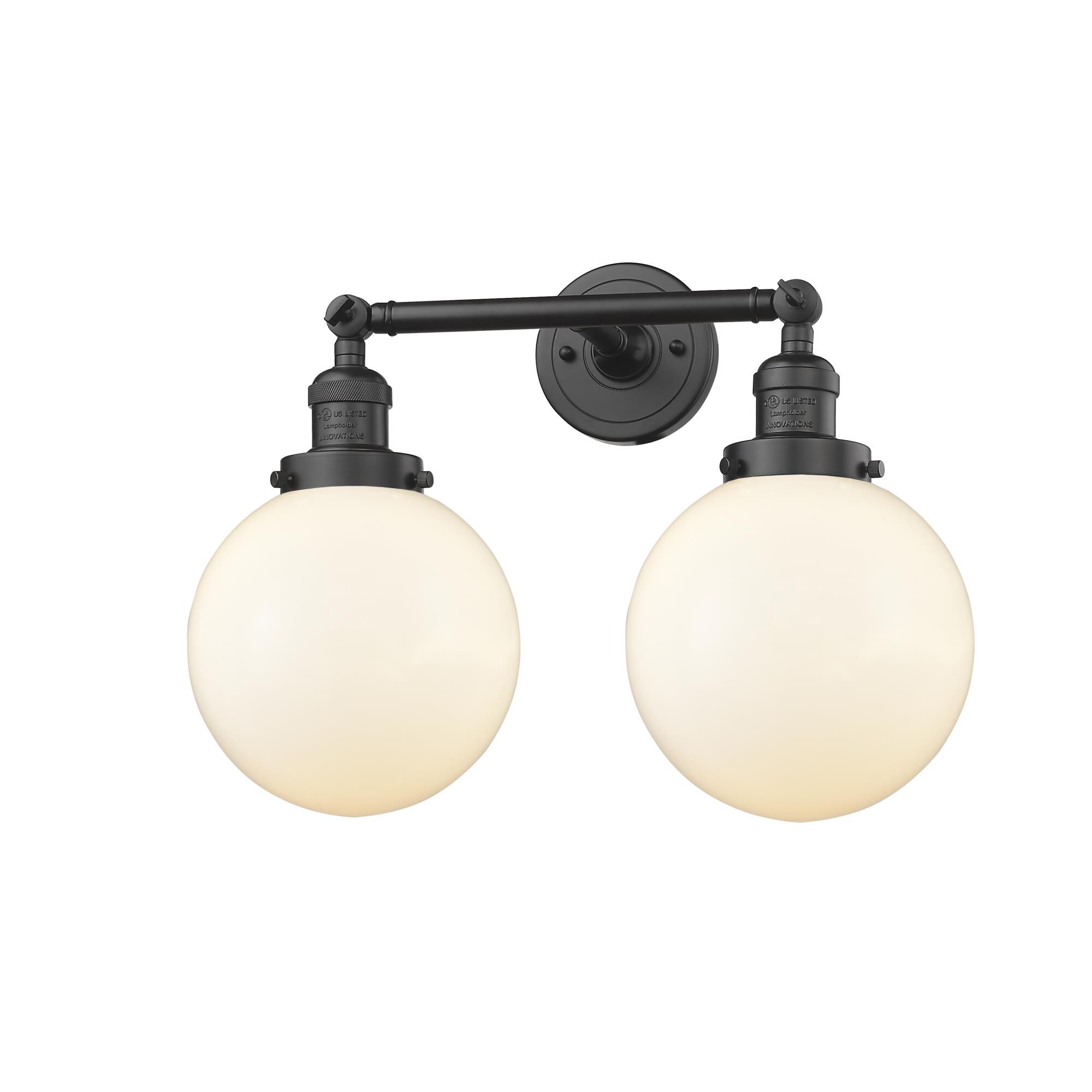 Shown in Oil Rubbed Bronze finish and Matte White Cased glass