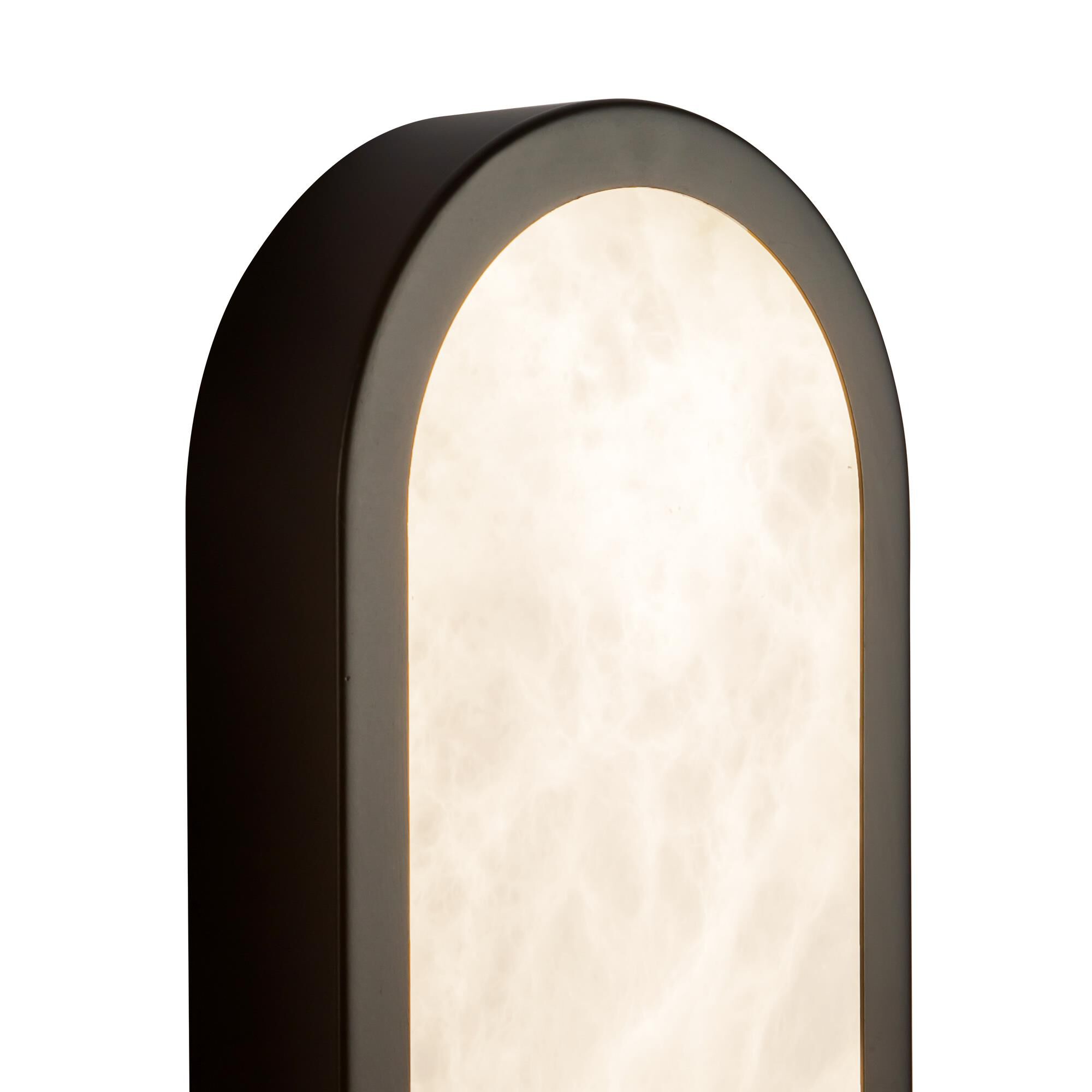 Shown in Matte Black finish and Alabaster glass