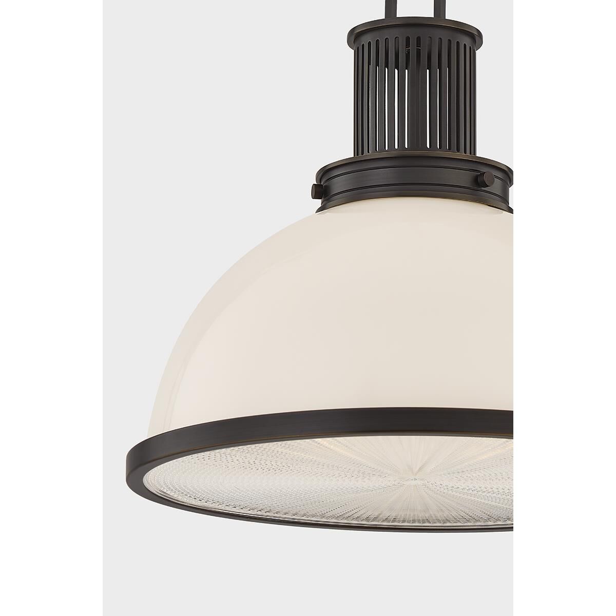 Shown in Distressed Bronze finish and Opal Glossy glass