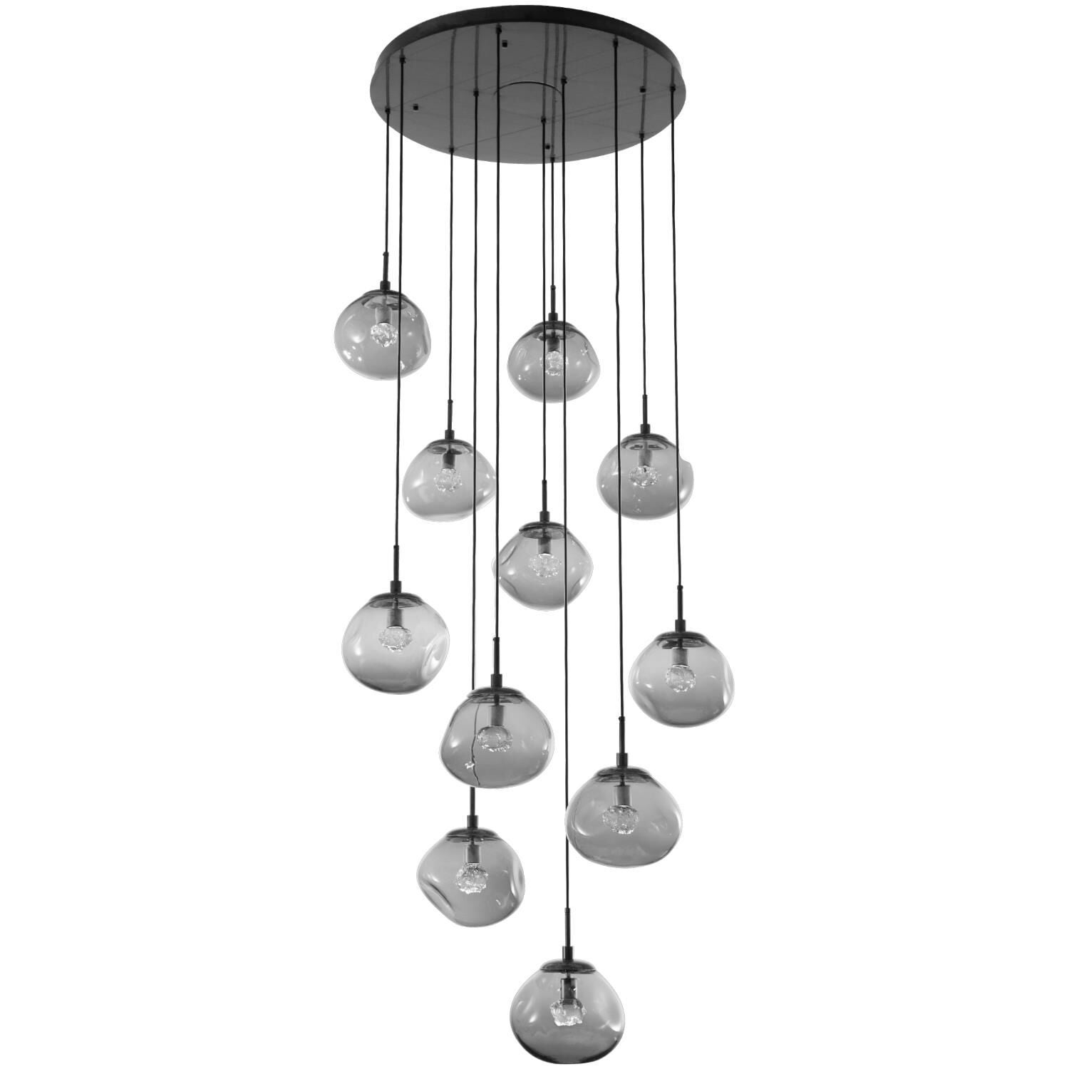 Shown in Matte Black finish and Floret Inner Smoke Outer glass