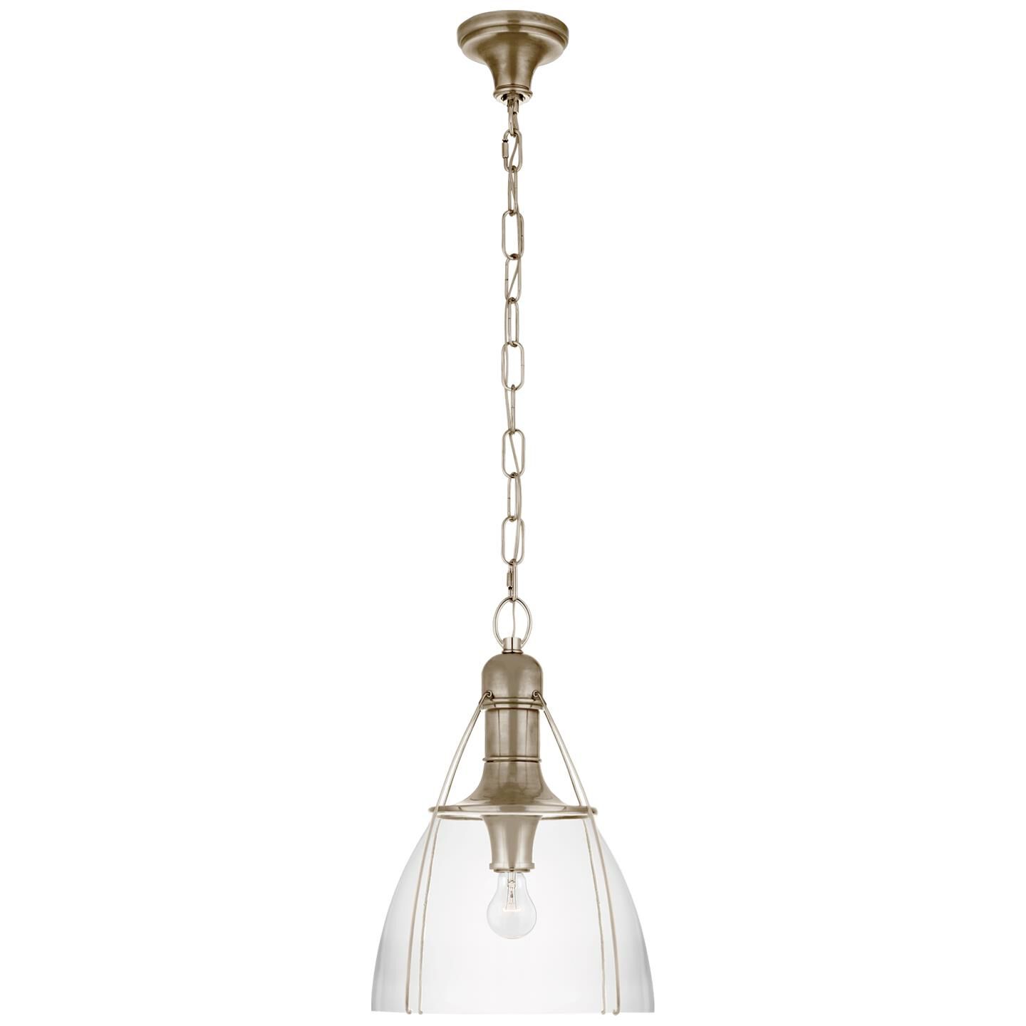 Shown in Antique Nickel finish and Clear glass and Clear Glass shade