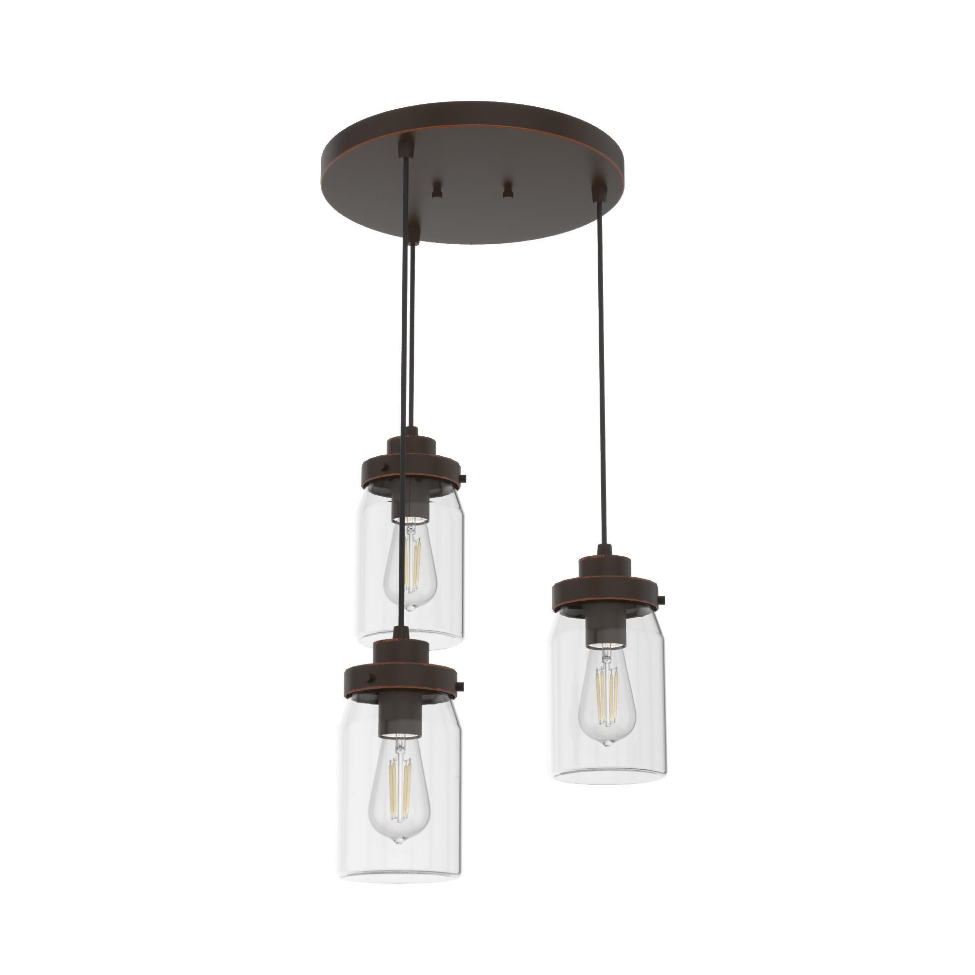 Devon Park 14 Inch 3 Light Multi Light Pendant by Hunter Fan