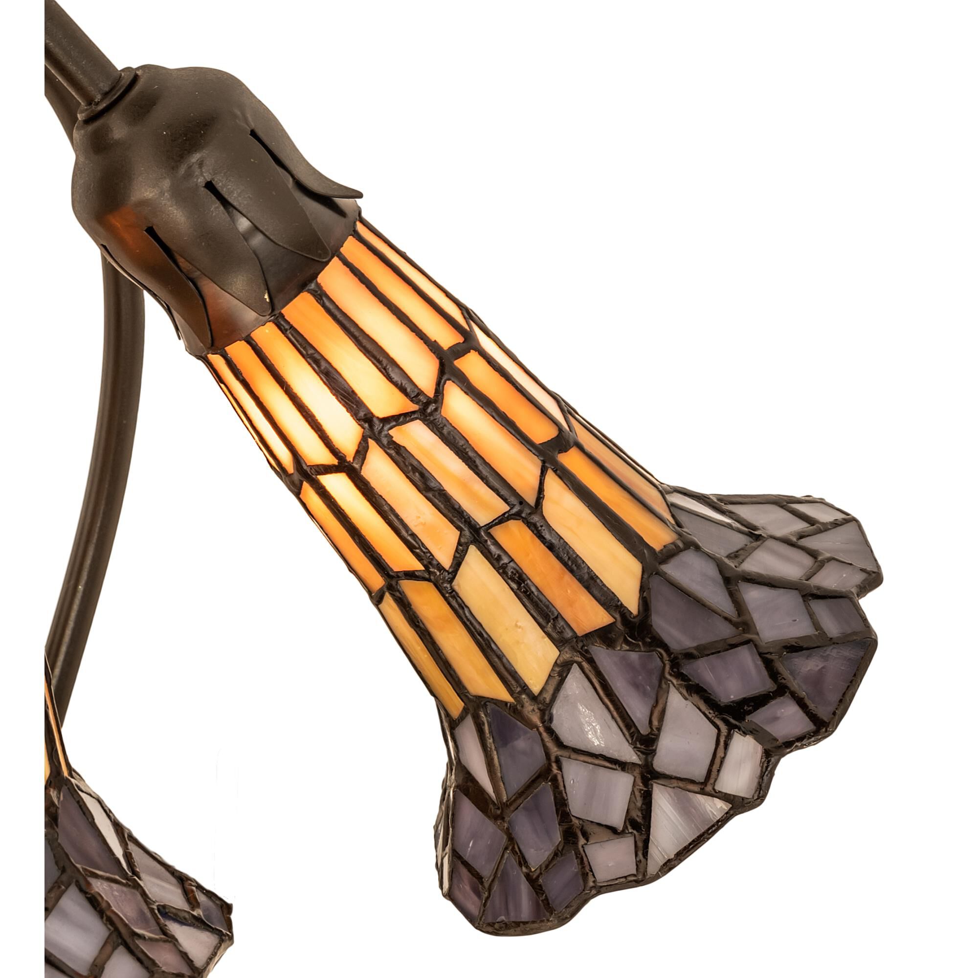 Shown in Mahogany Bronze finish and Amber /Acrylic;Violet glass