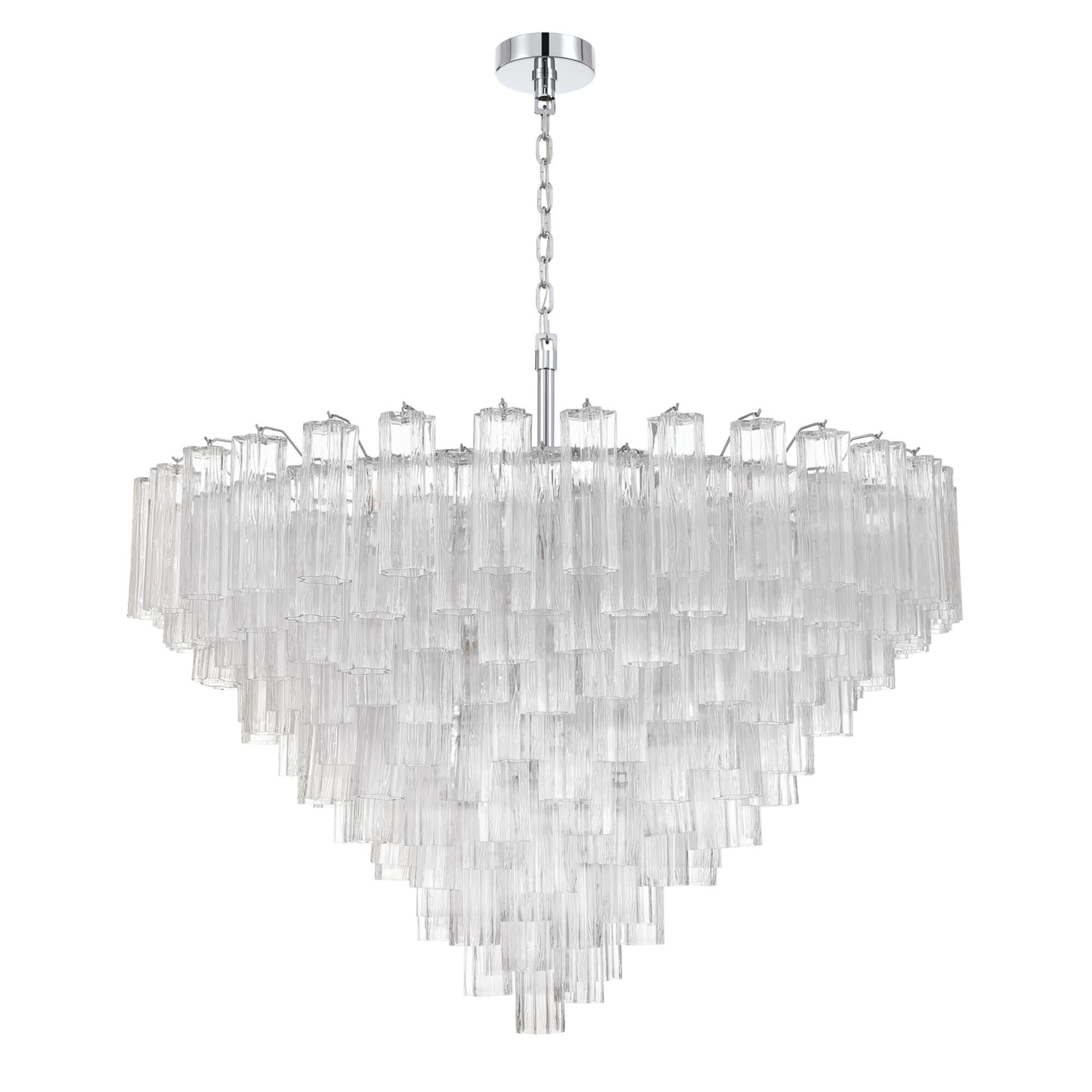Shown in Polished Chrome finish and Tronchi Glass crystal