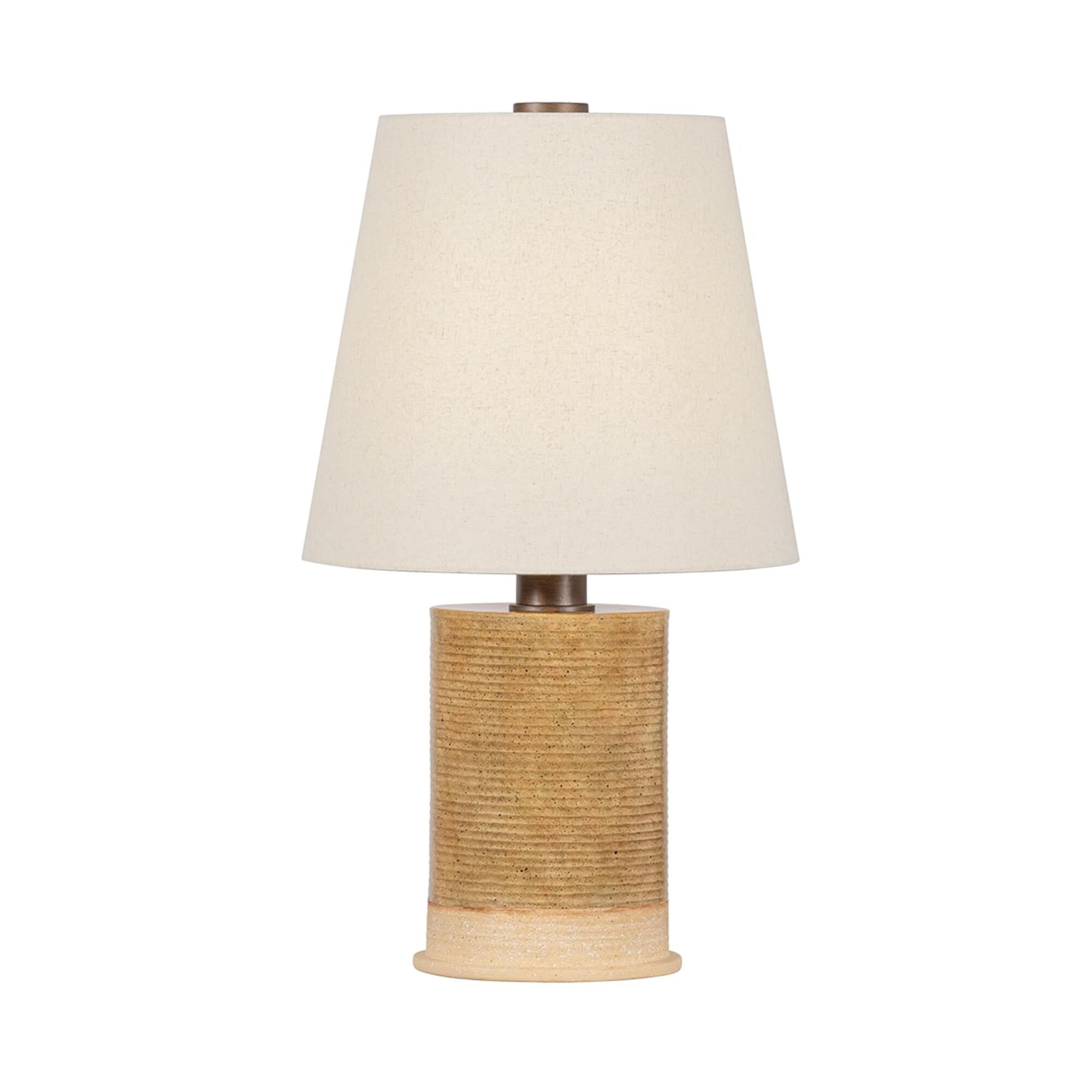 Shown in Bronze Leaf finish and Natural Linen shade