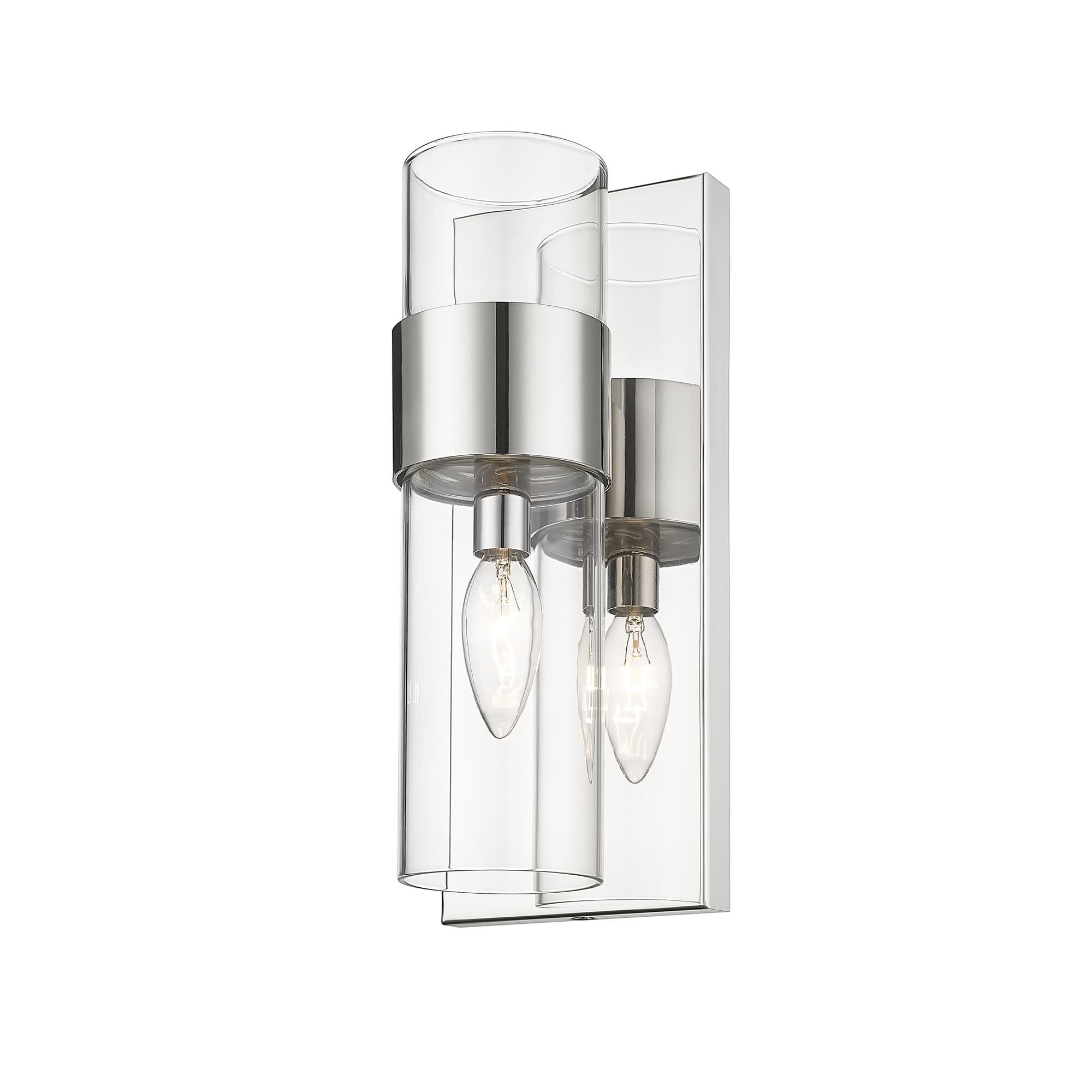 Shown in Polished Nickel finish and Clear glass