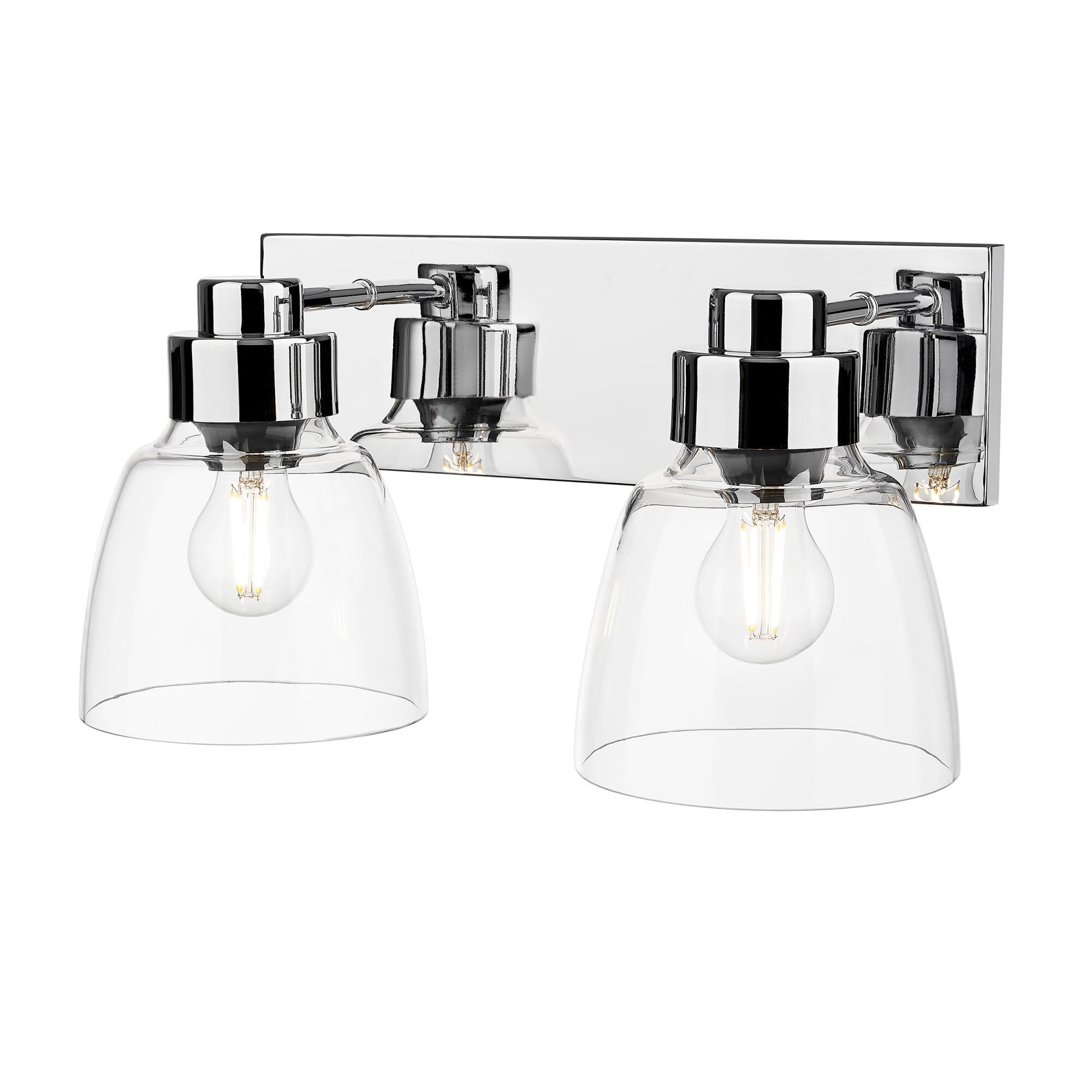 Shown in Chrome finish and Clear glass