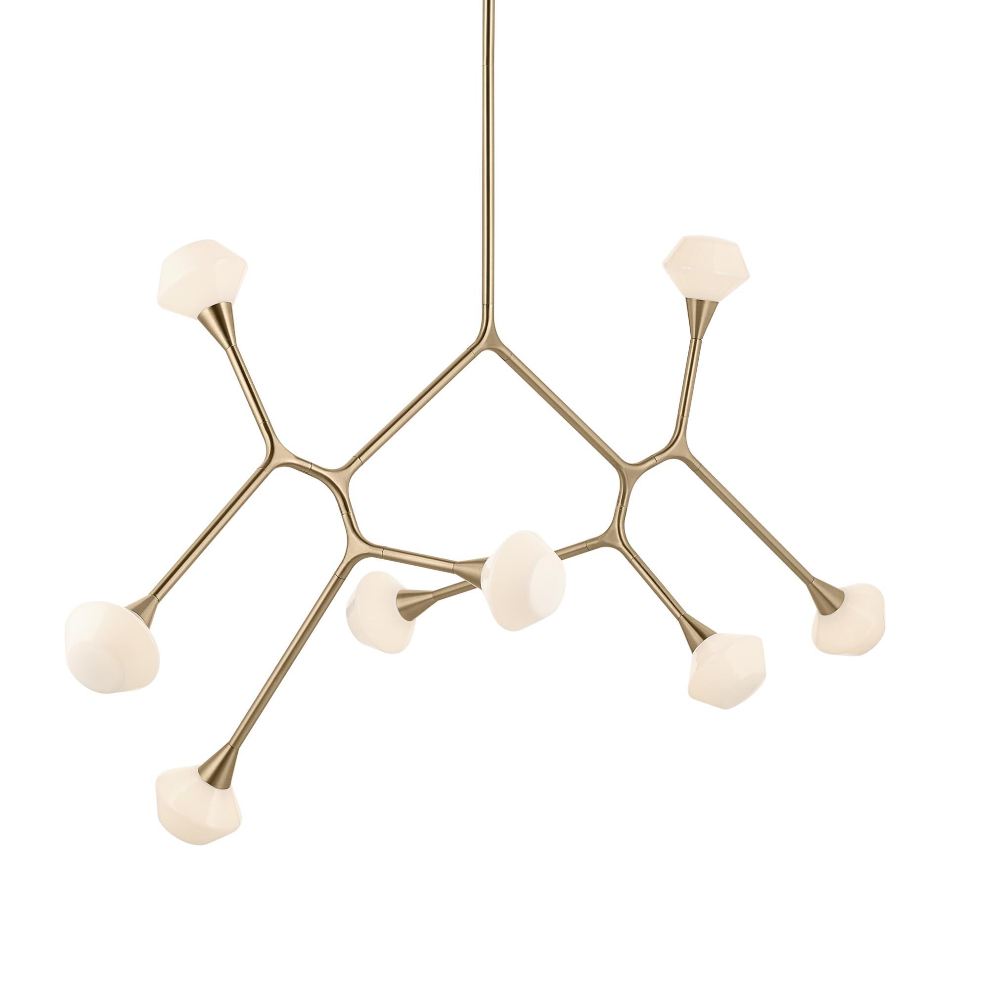 Shown in Champagne Bronze finish and Opal glass