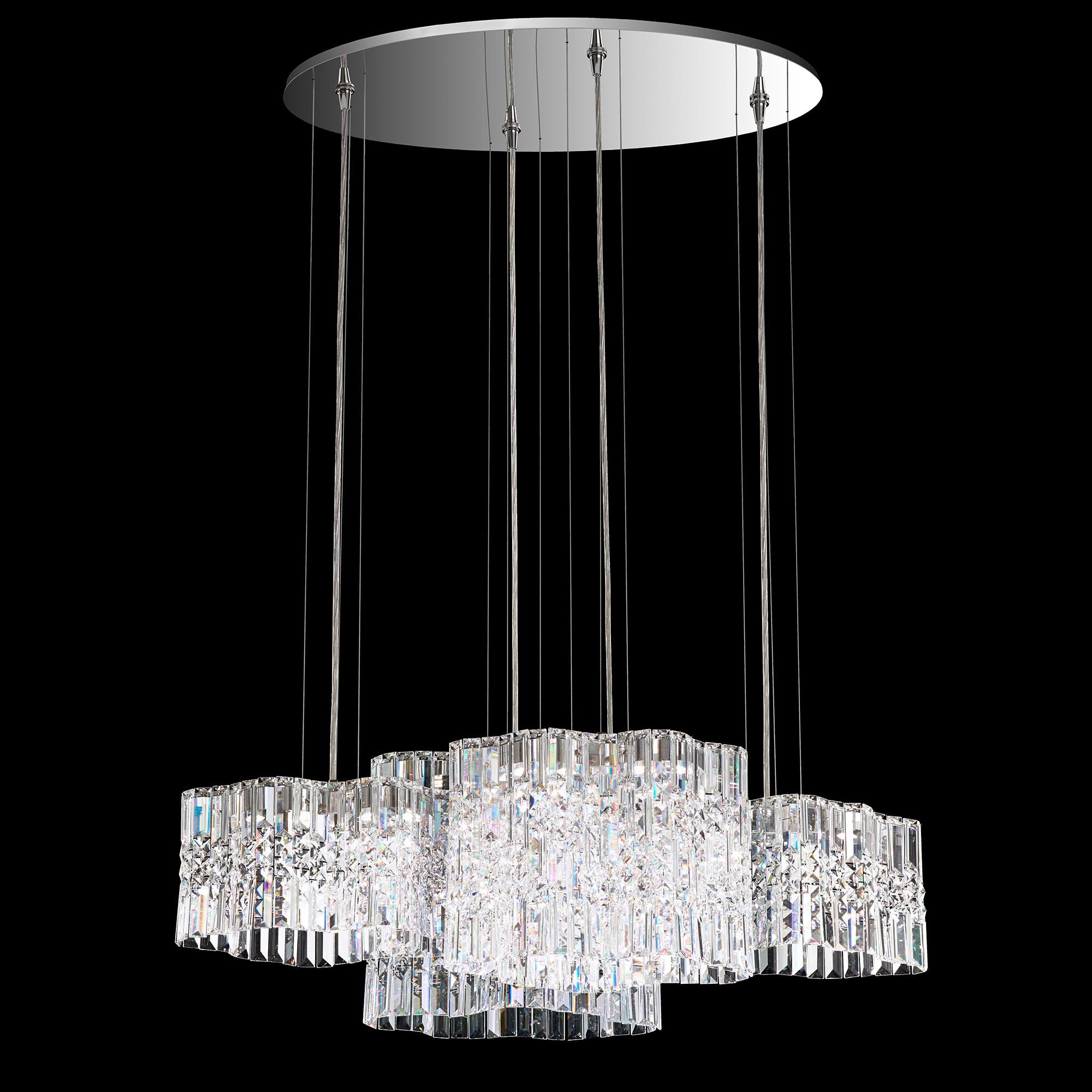 Shown in Polished Stainless Steel finish and Clear Optic crystal