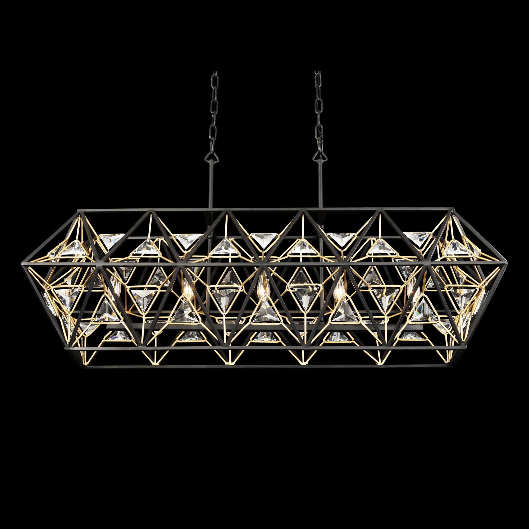 Shown in Black and Gold finish and Clear crystal