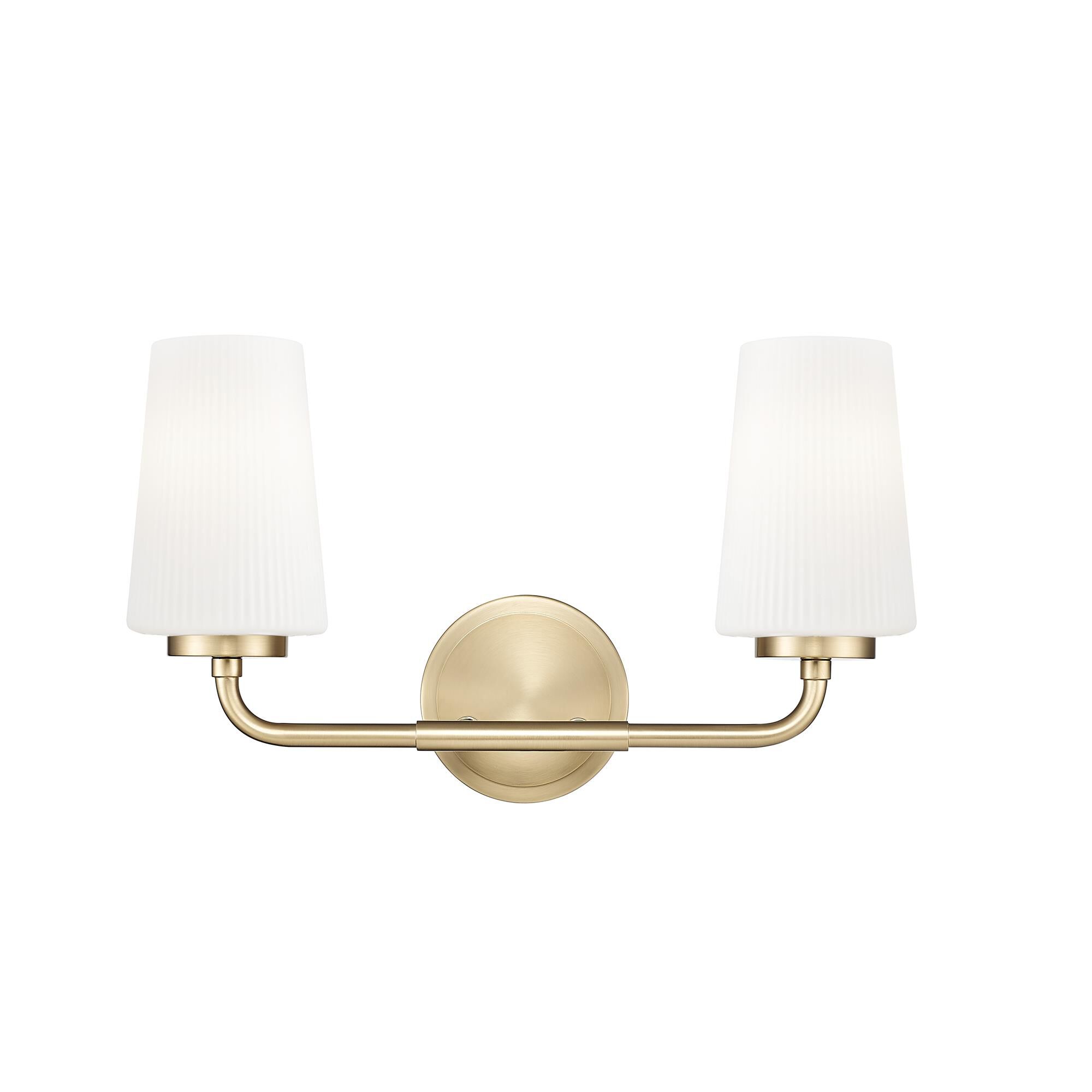 Shown in Modern Gold finish and Matte Opal glass and Matte Opal shade