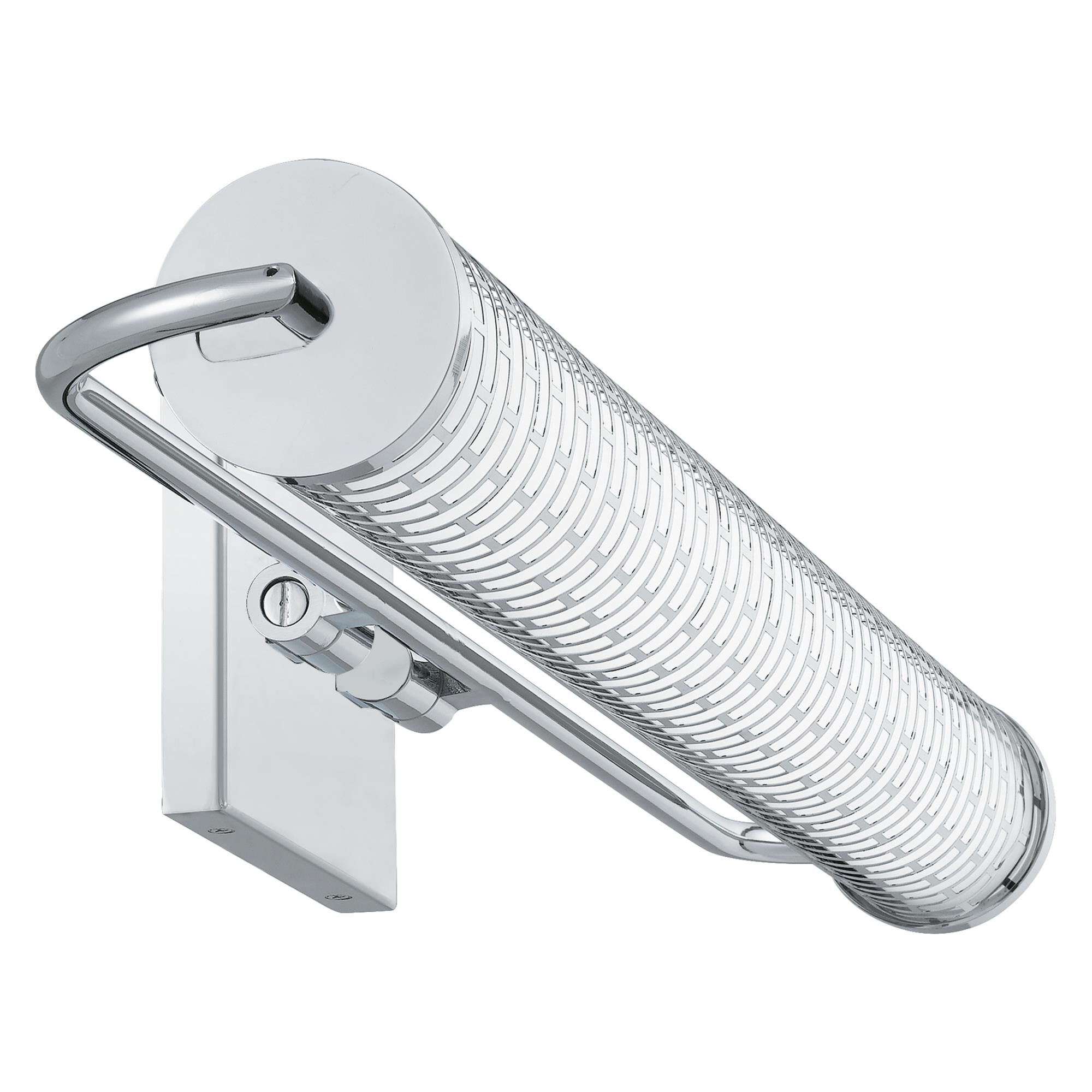 Shown in Polished Chrome finish and White Painted Etched Glass shade