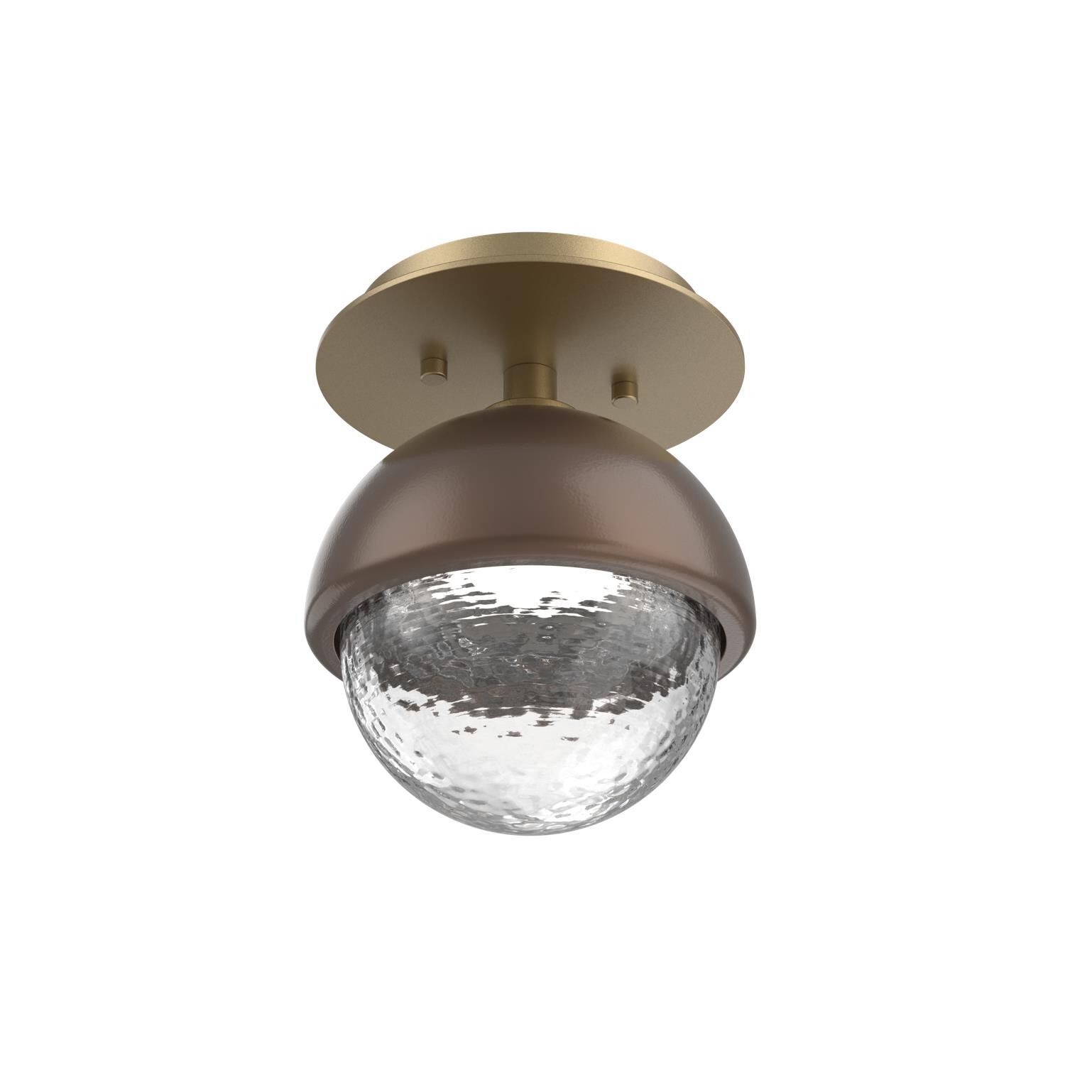 Shown in Gilded Brass finish and Clear glass and Burnished Bronze accent
