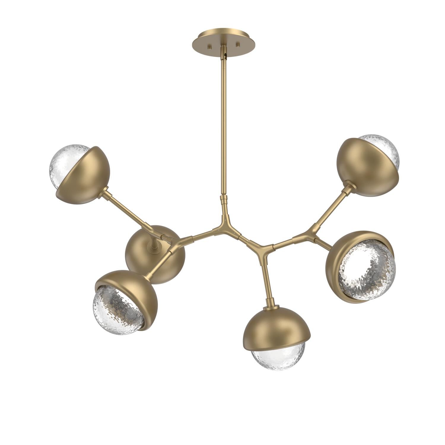 Shown in Gilded Brass finish and Clear glass and Metal Shade Matching Finish accent
