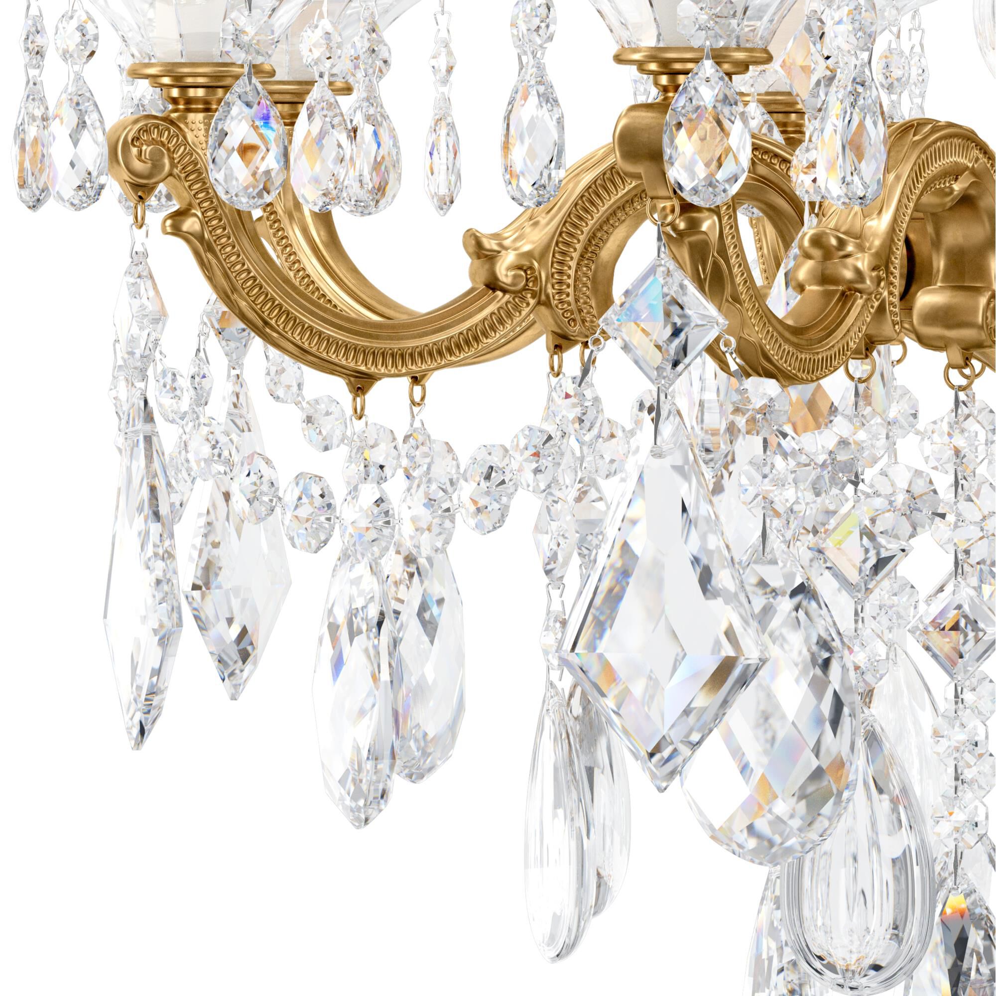 Shown in Heirloom Gold finish and Clear Heritage crystal