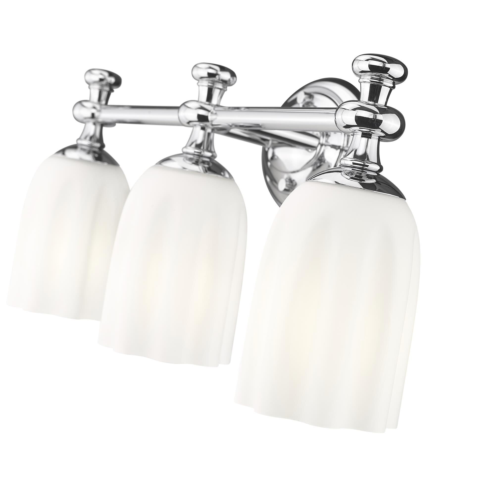 Shown in Chrome finish and Opal Etched glass and Opal Etched shade