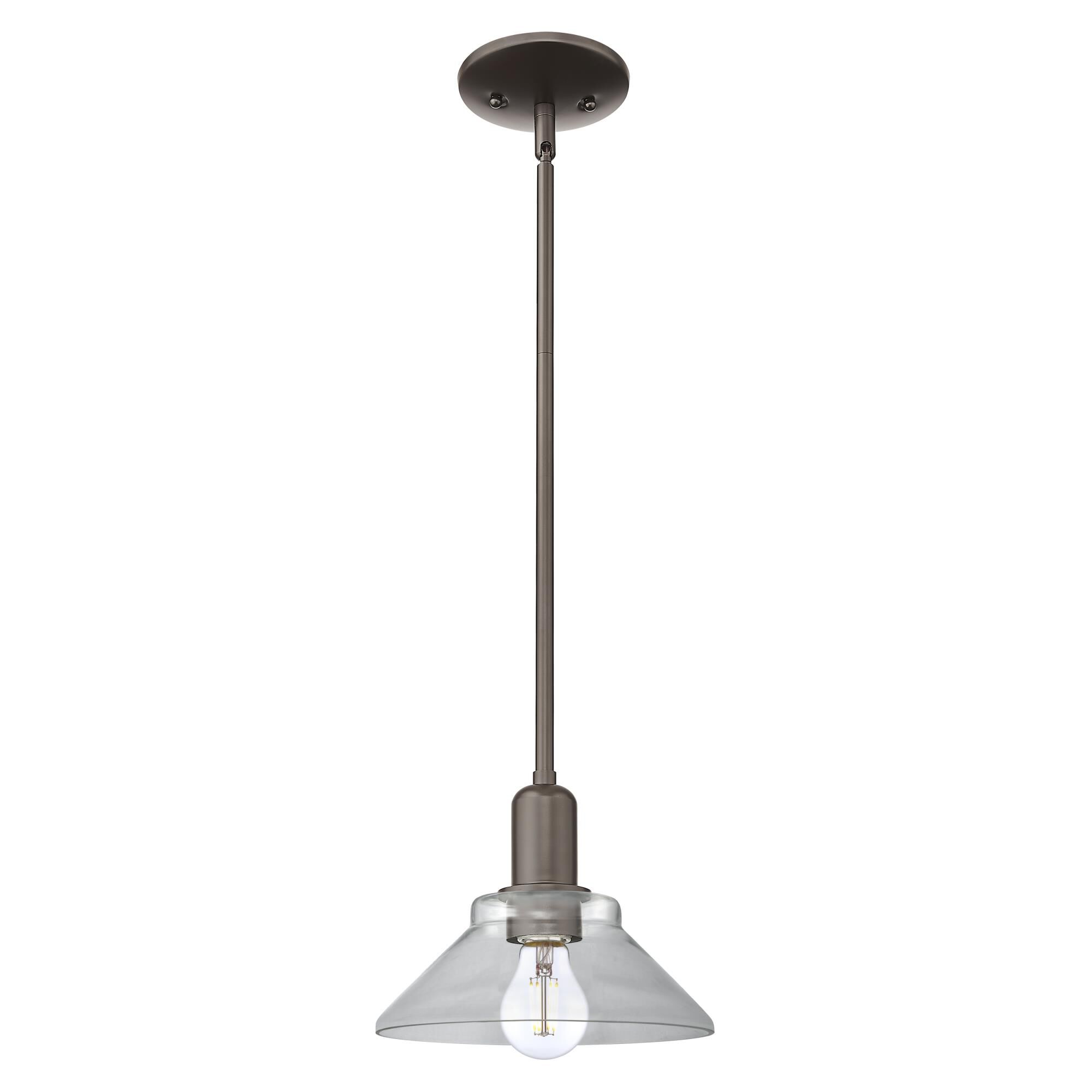 Shown in Oil Rubbed Bronze finish and Clear glass