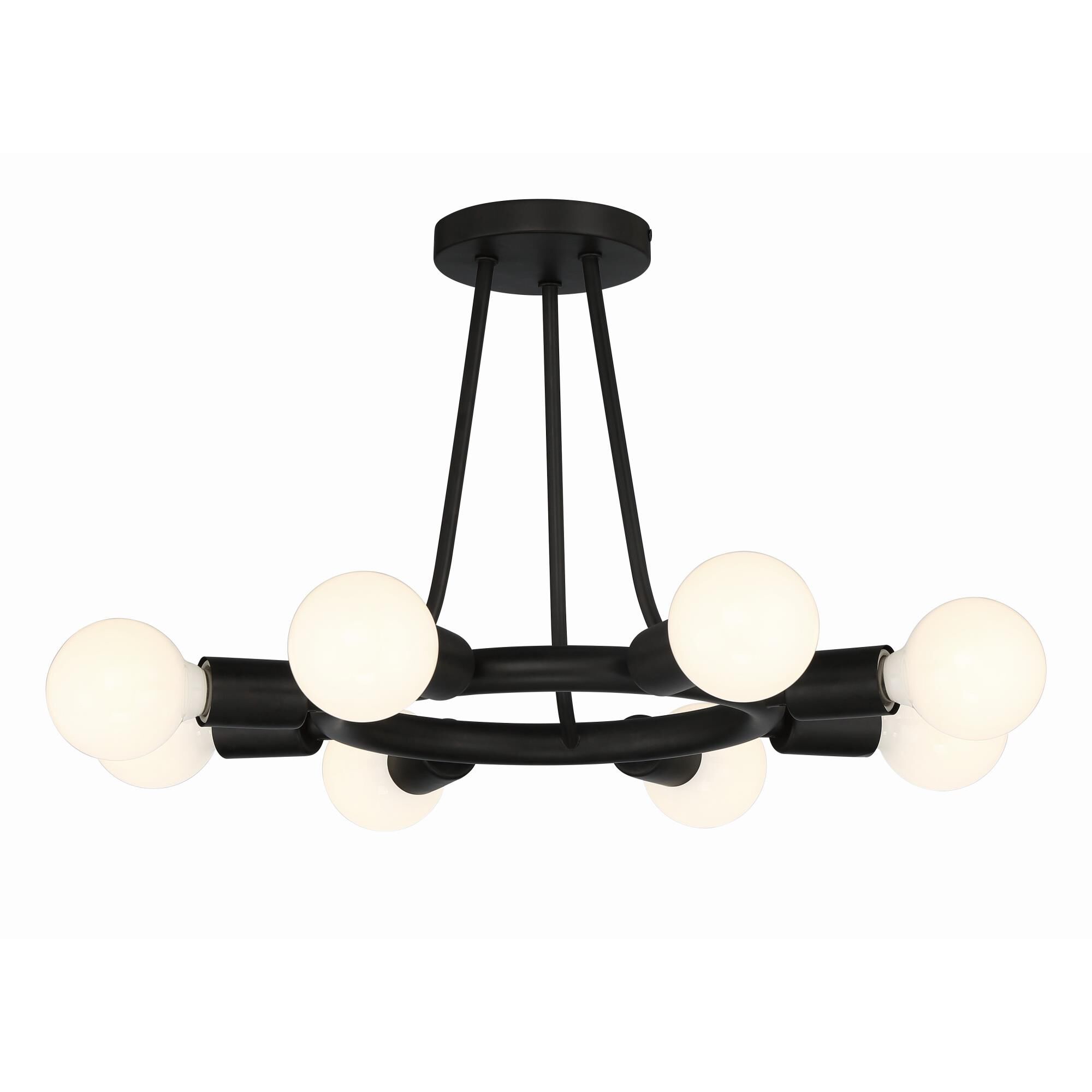 Dakota 15 Inch 8 Light Semi Flush Mount by Crystorama