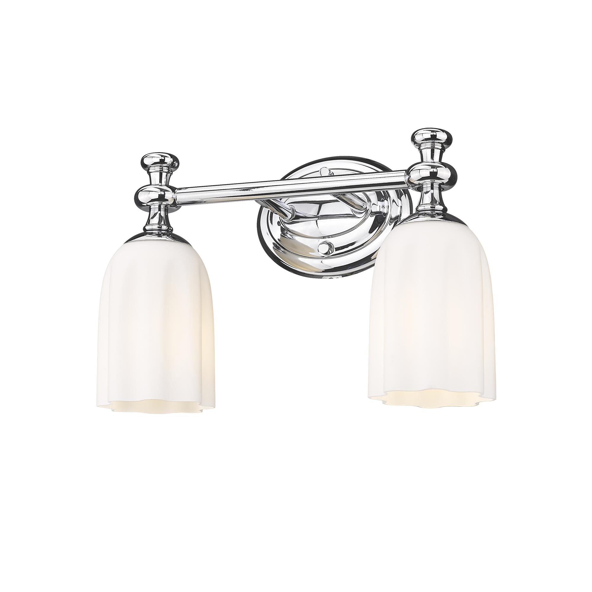 Shown in Chrome finish and Opal Etched glass and Opal Etched shade