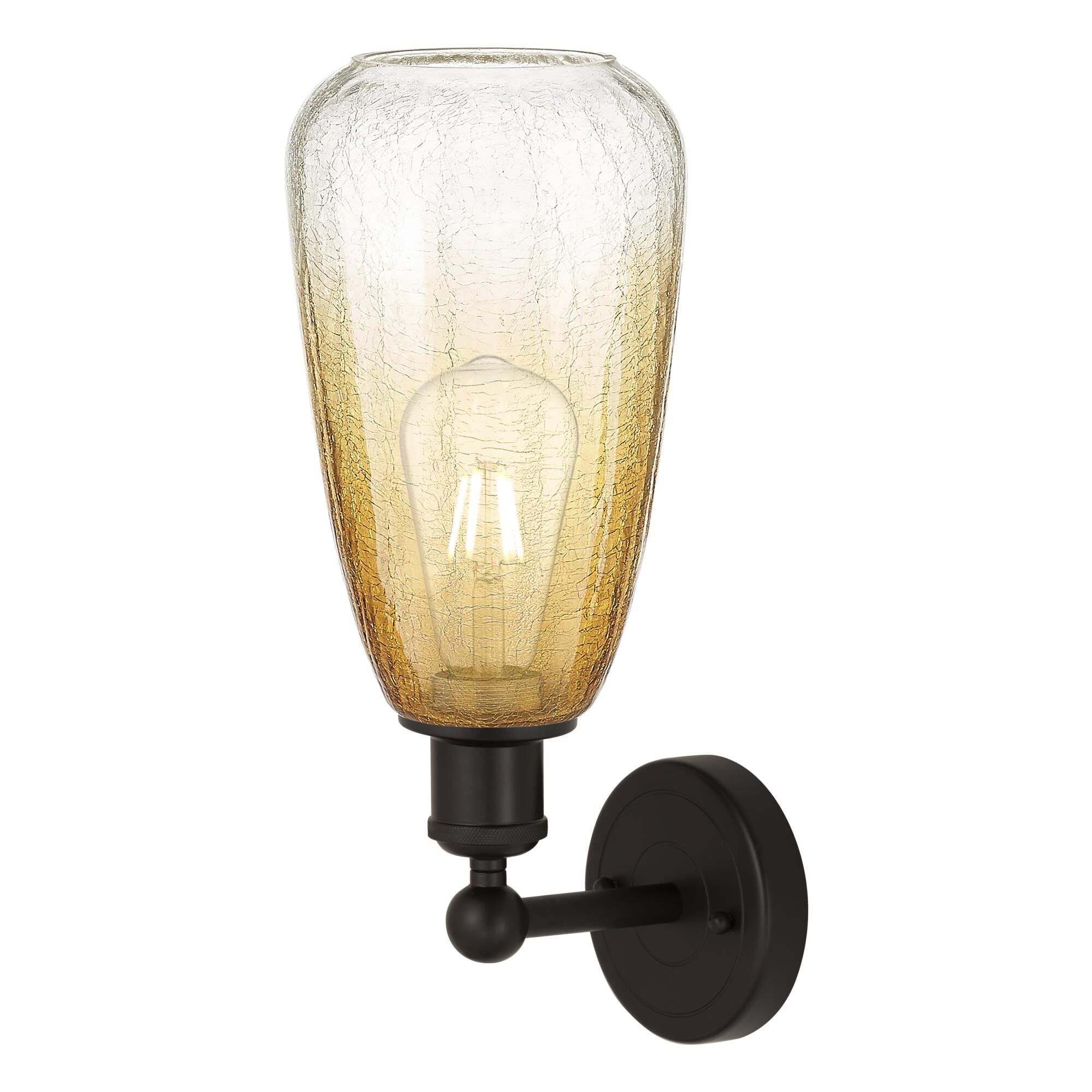 Shown in Oil Rubbed Bronze finish and Amber glass