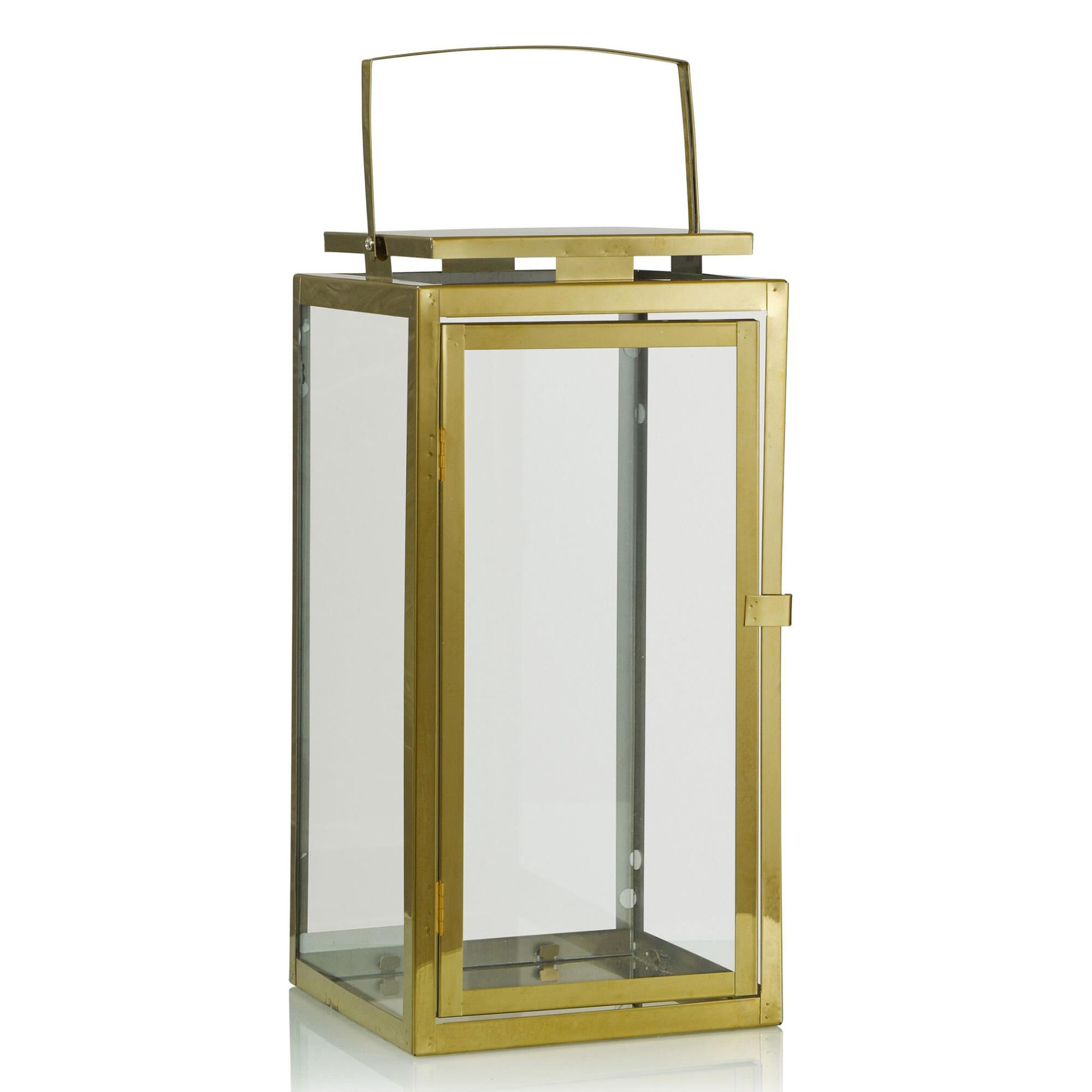 Set Of Polished Gold Lanterns Lantern Candle Holder by Stylecraft