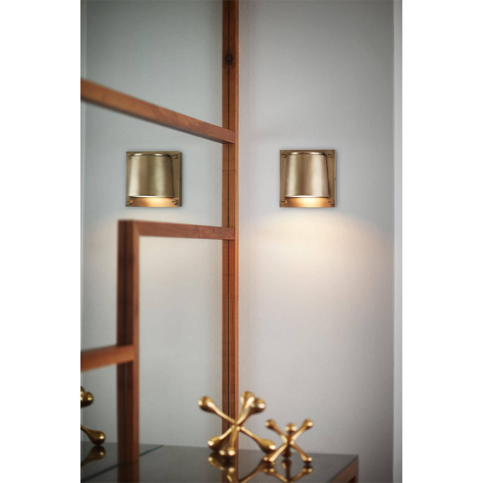 Shown in Heritage Brass finish and Etched glass