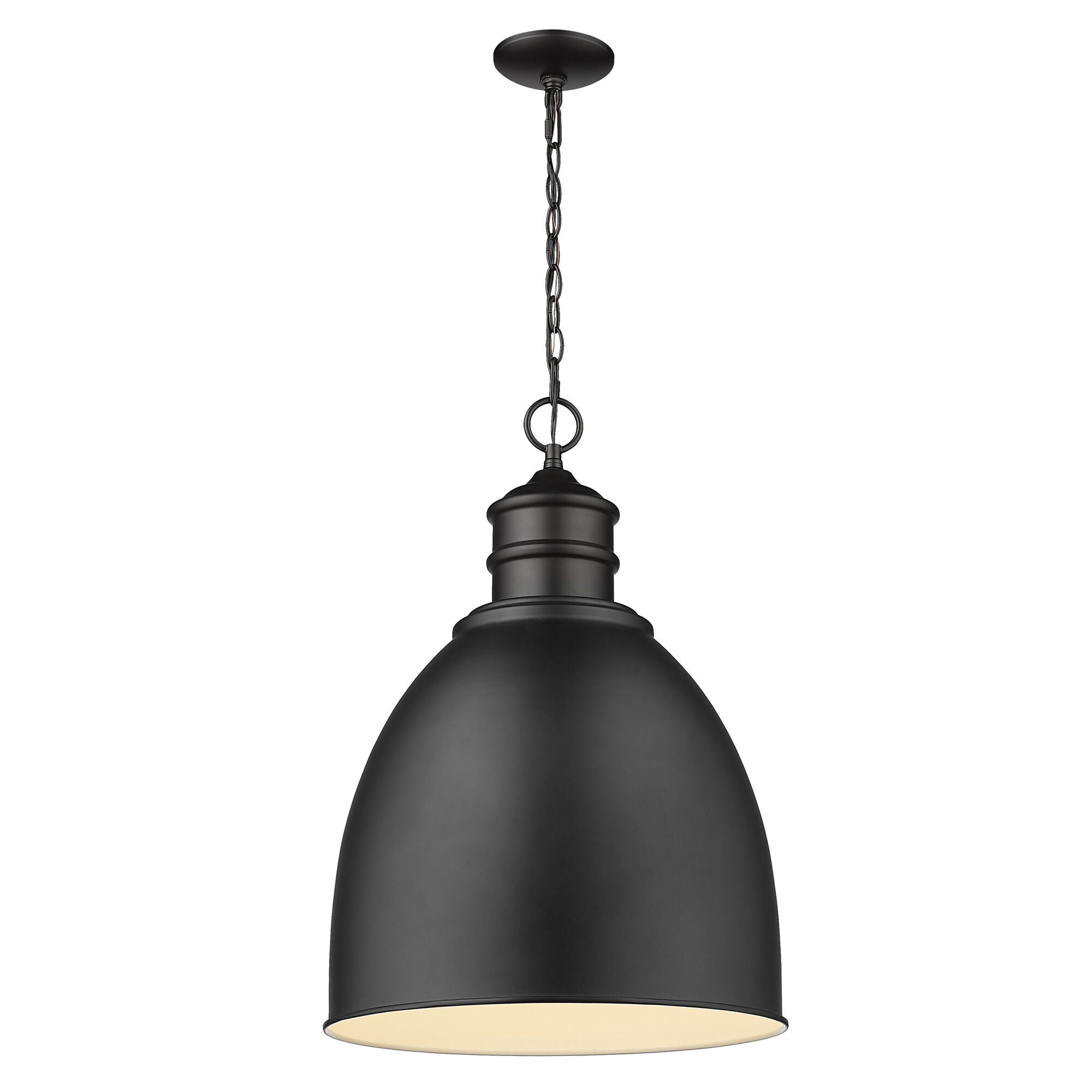 Shown in Matte Black finish and Matte Black glass and Matte Black Dome Shaped Metal shade