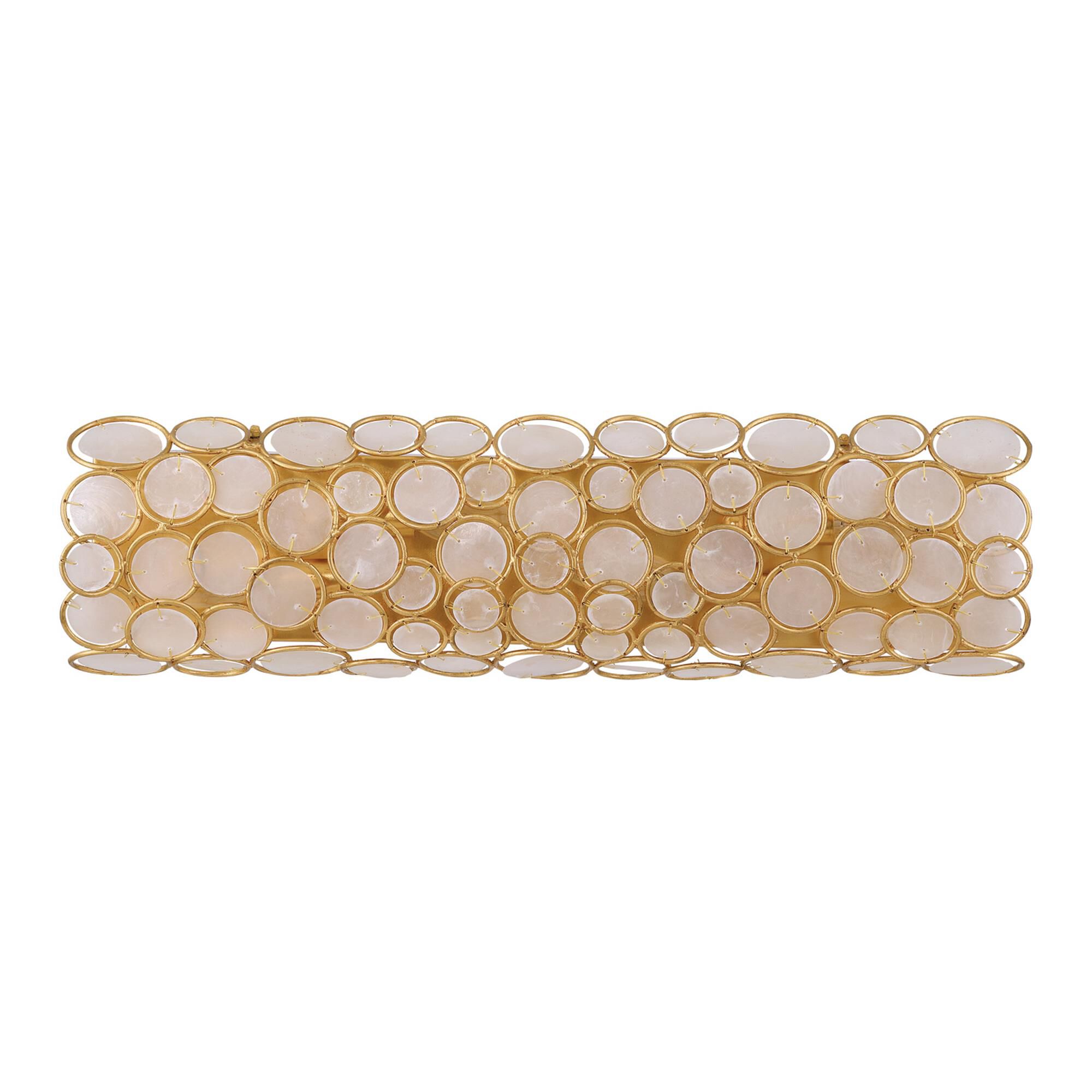 Shown in Antique Gold finish and Capiz Shell crystal