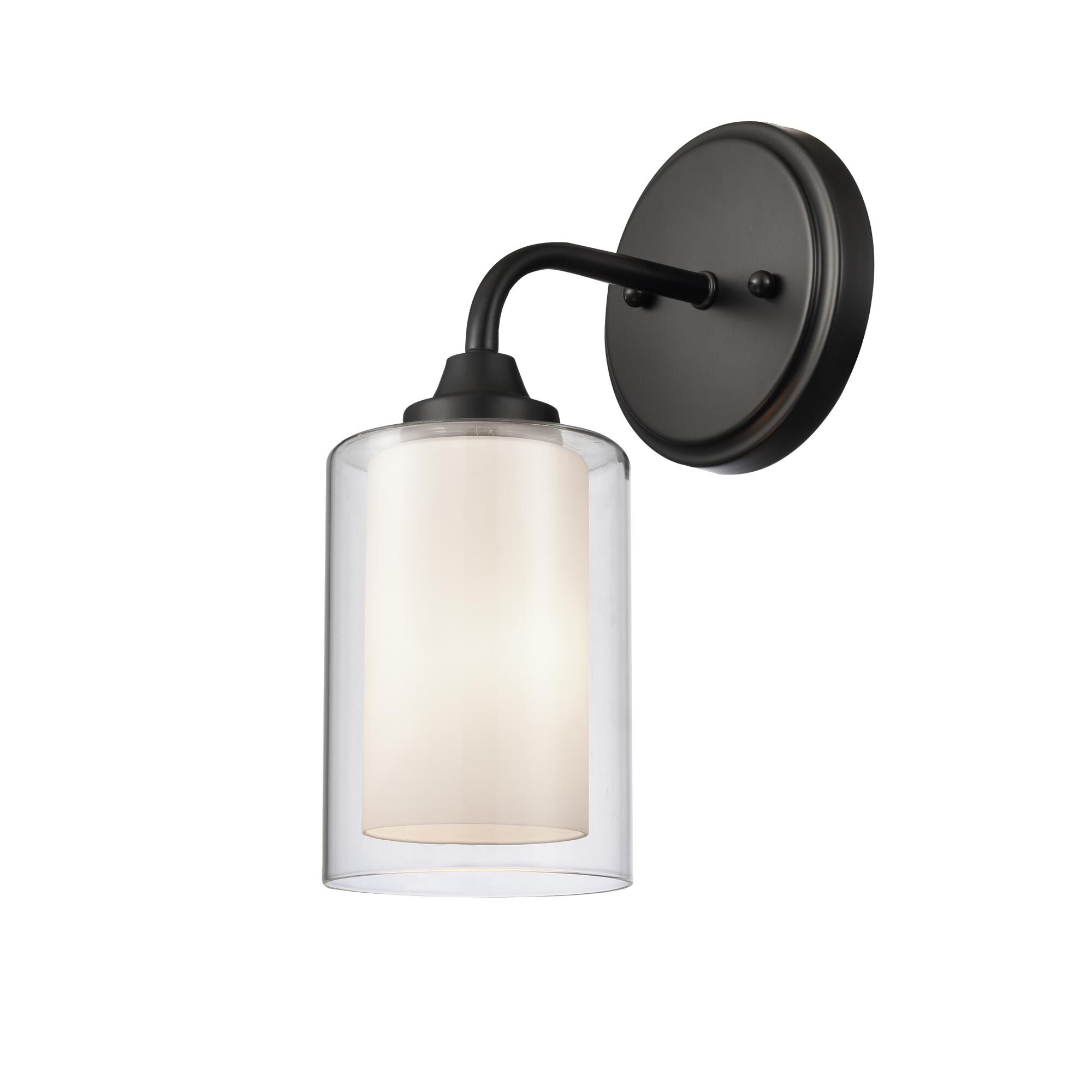 Shown in Matte Black, White & Clear finish and White & Clear glass and White & Clear Glass shade