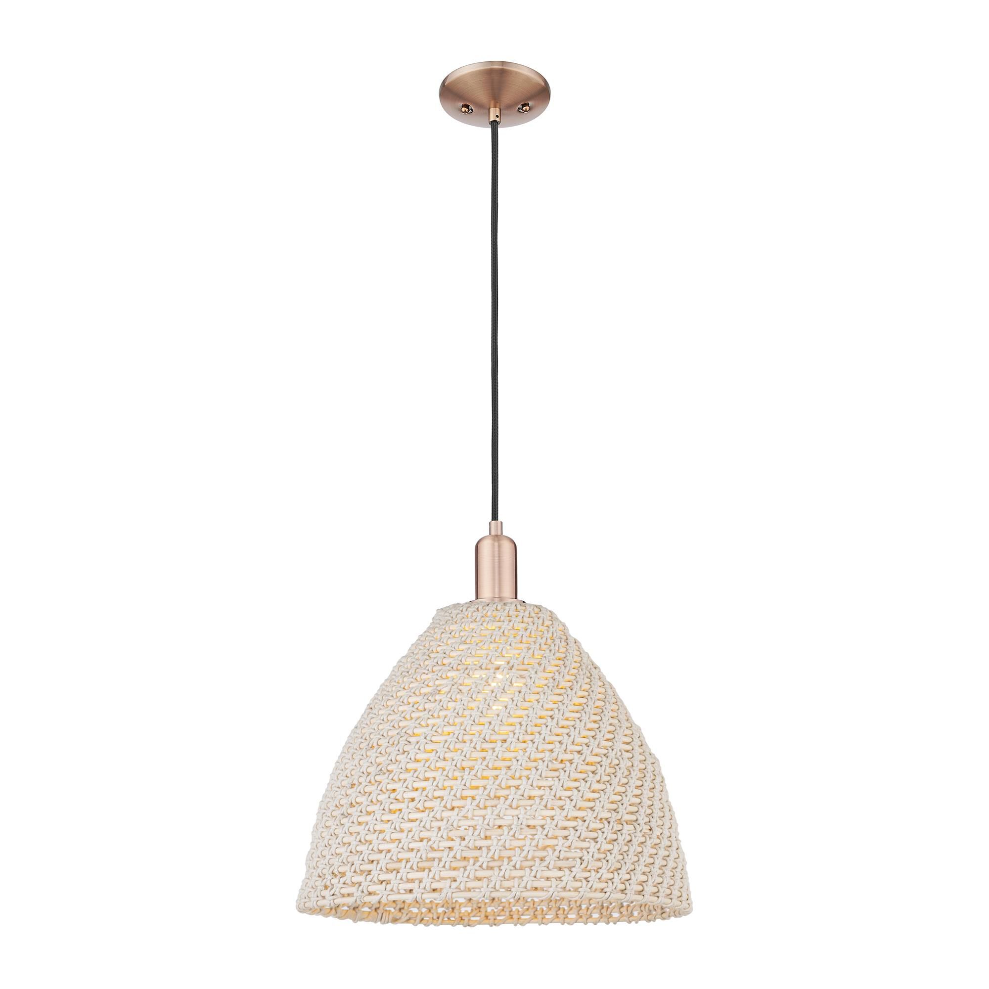 Shown in Antique Copper finish and Natural shade