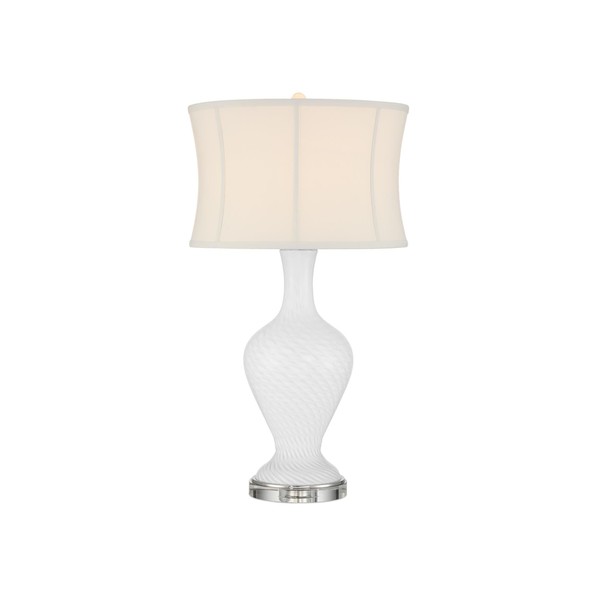 Shown in White and Clear finish and Off-White Polyester/Softback/Single Fold shade