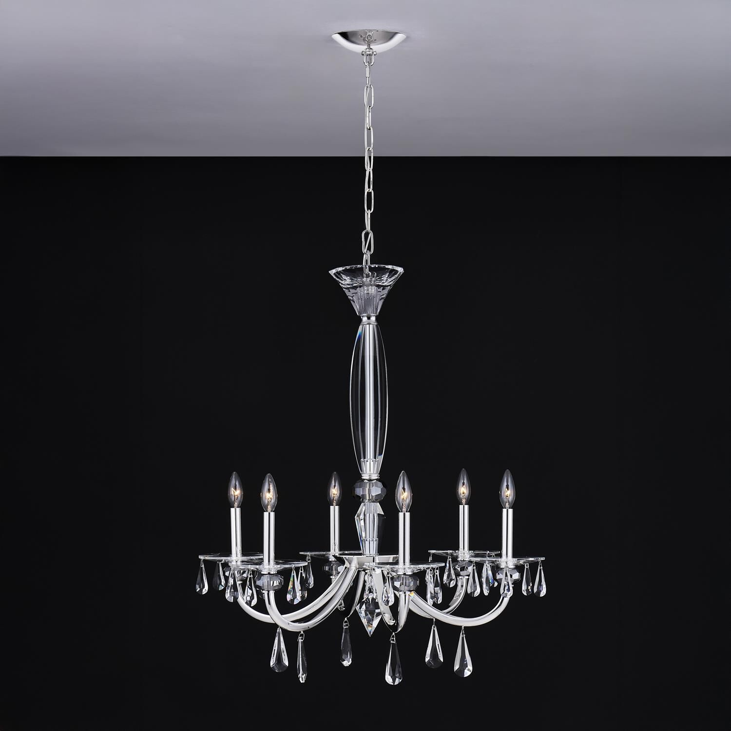 Shown in Polished Silver finish and Firenze Clear crystal and 0.0 glass and 0.0 shade