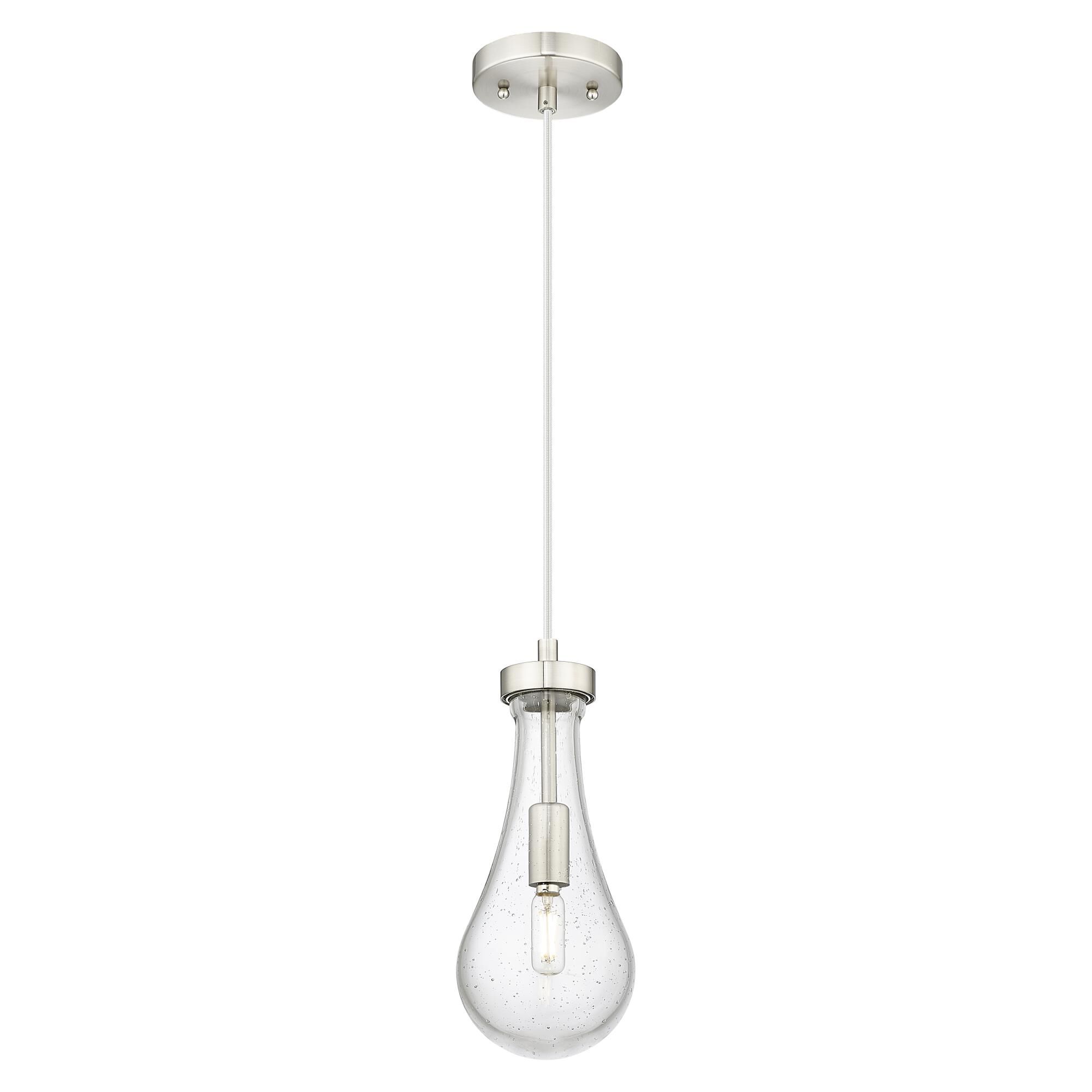 Shown in Satin Nickel finish and Seedy glass