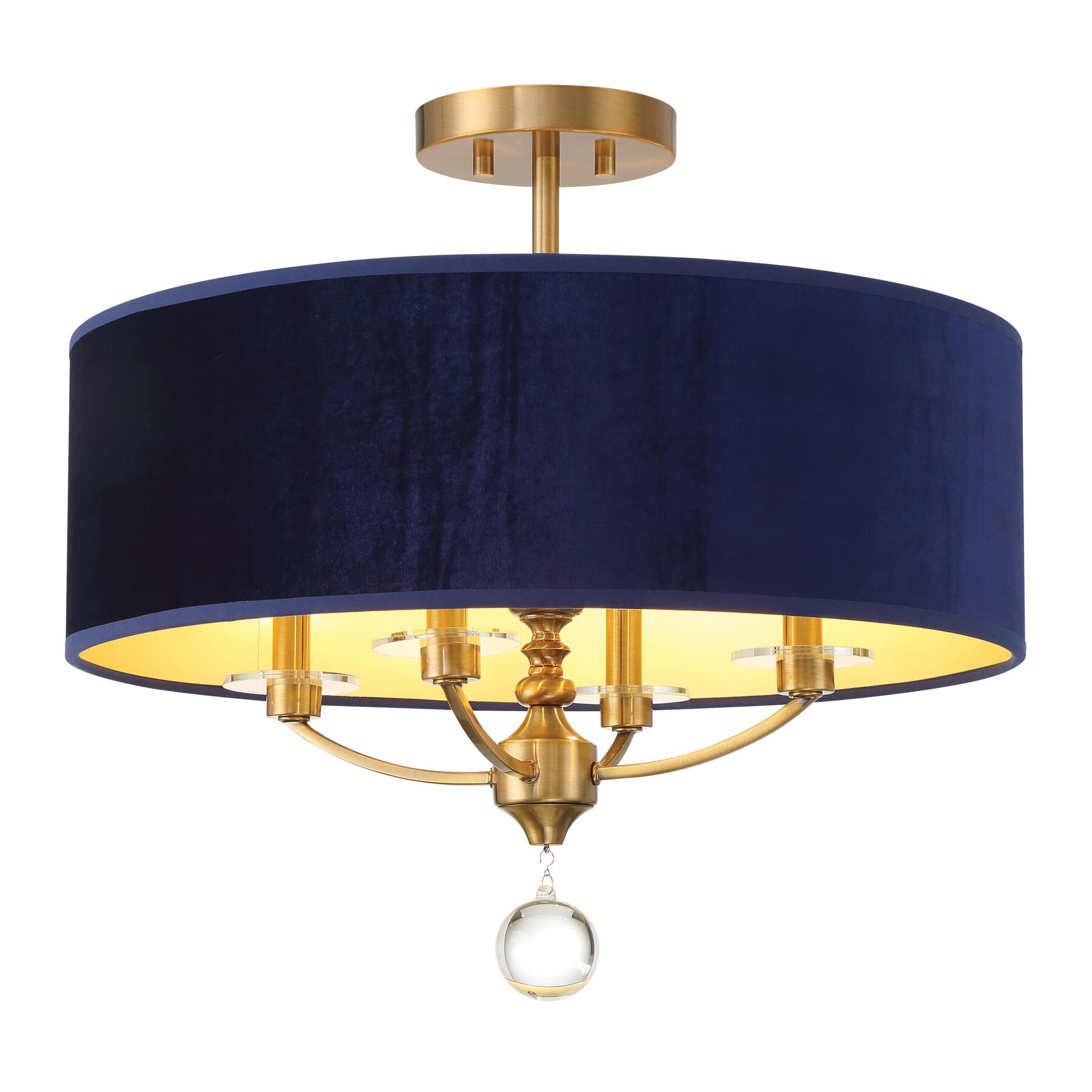 Shown in Oxidized Aged Brass finish and Velvet shade