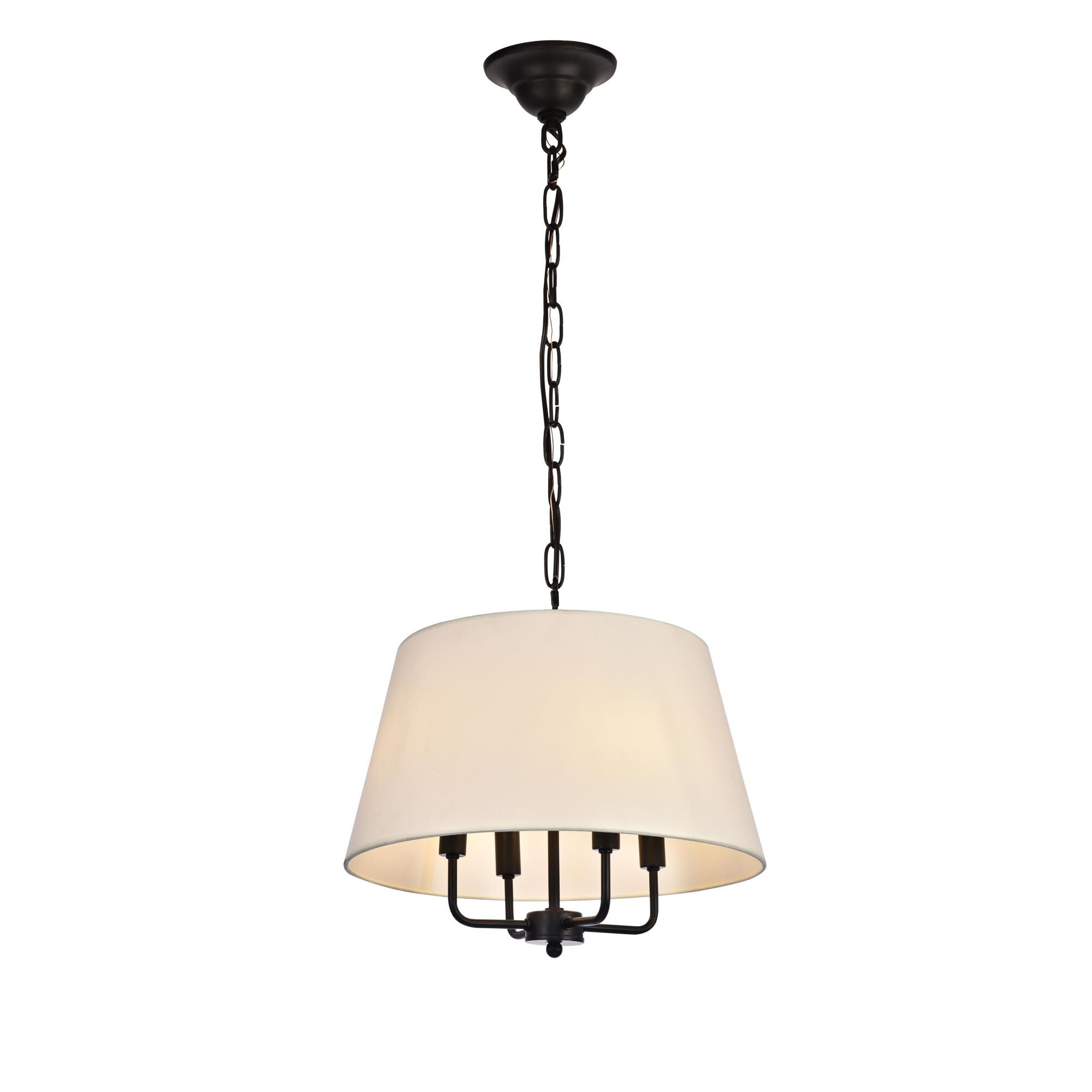 Shown in Black finish and Off-White Fabric shade