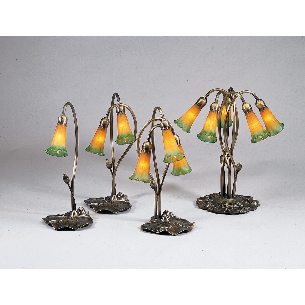 Amber And Green Pond Lily 16 Inch Accent Lamp by Meyda Lighting