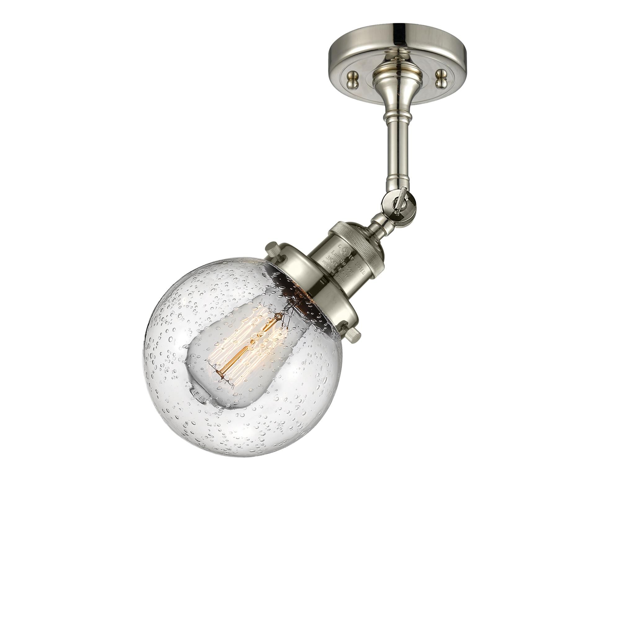 Shown in Polished Nickel finish and Seedy glass and No Accent accent
