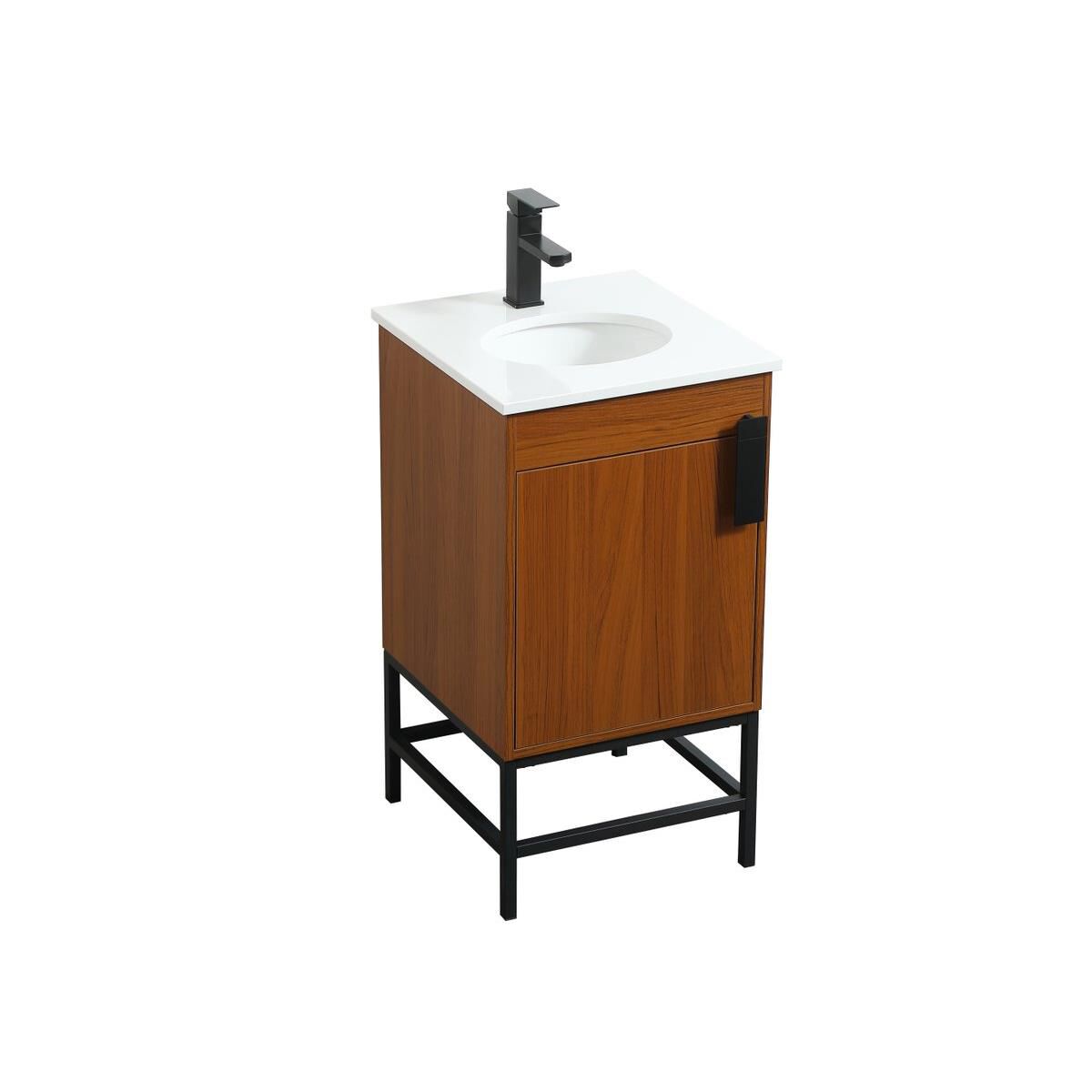 Shown in Teak finish and Without Backsplash accent