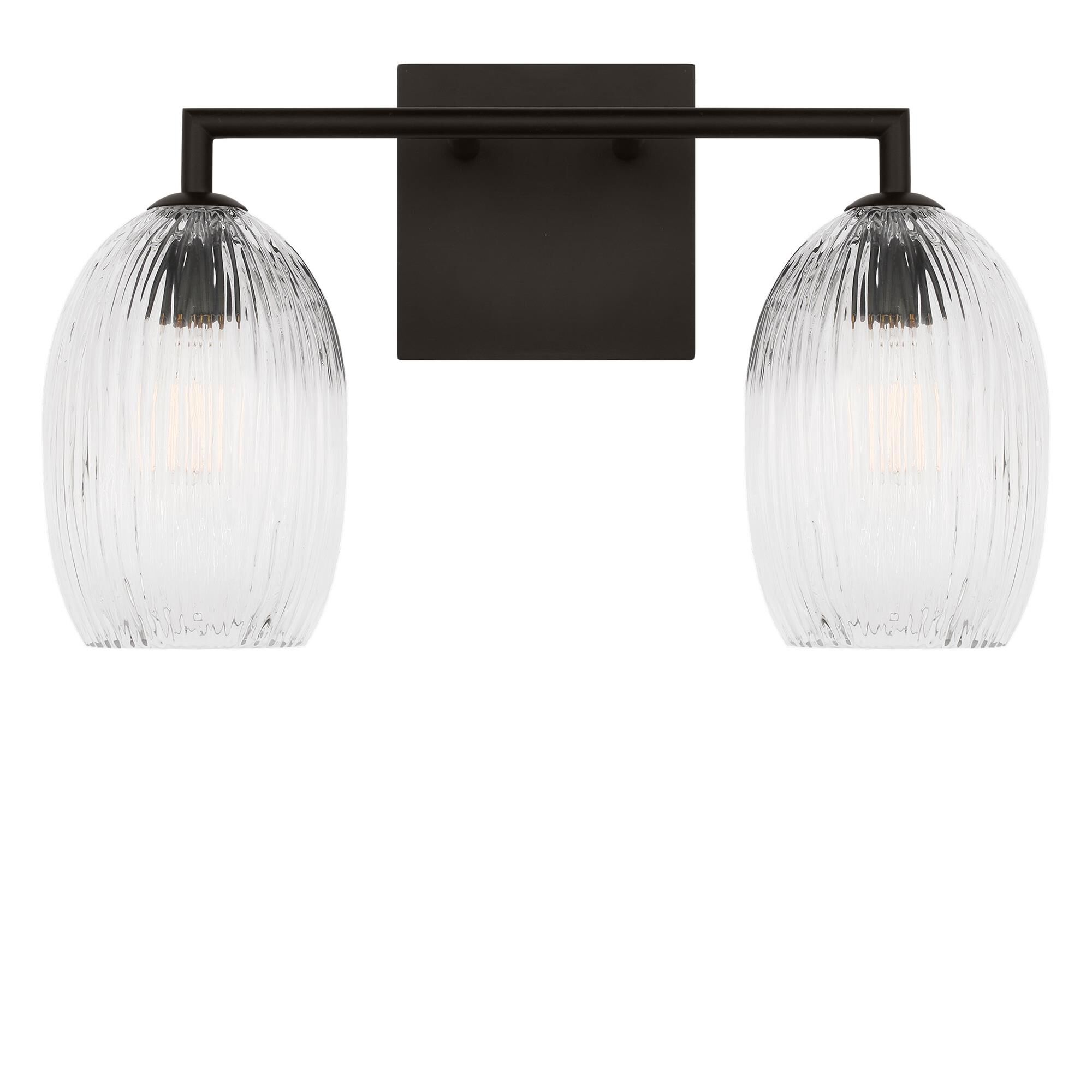 Shown in Aged Iron finish and Striped Clear glass