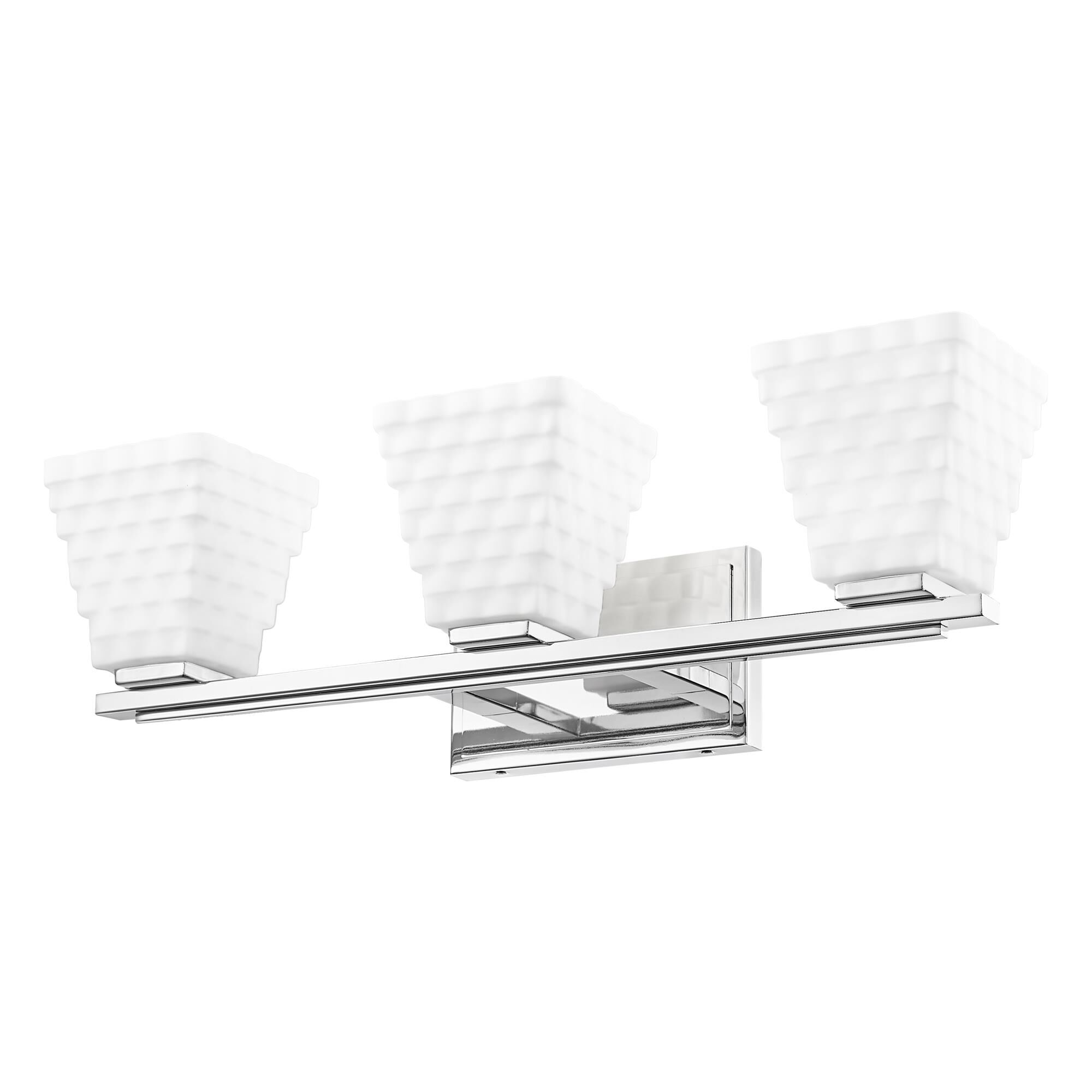 Shown in Chrome finish and Matte Opal glass