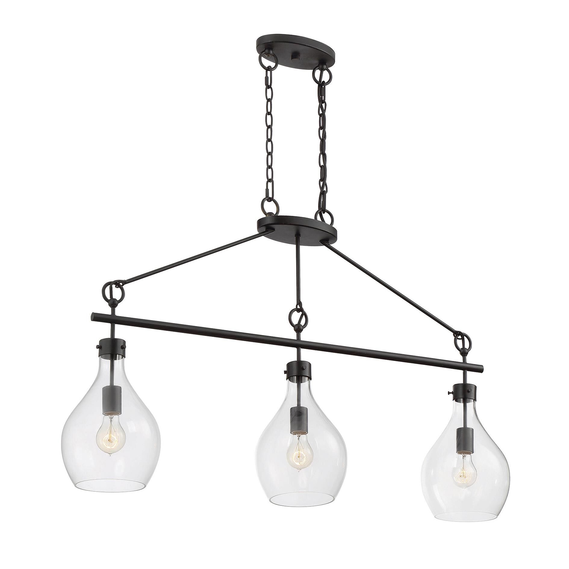 Shown in Oiled Bronze finish and Clear glass