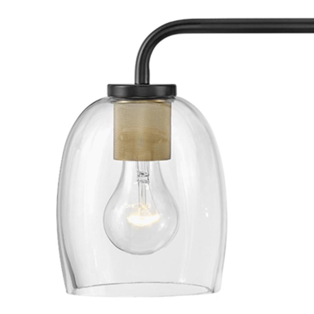 Shown in Black finish and Clear glass