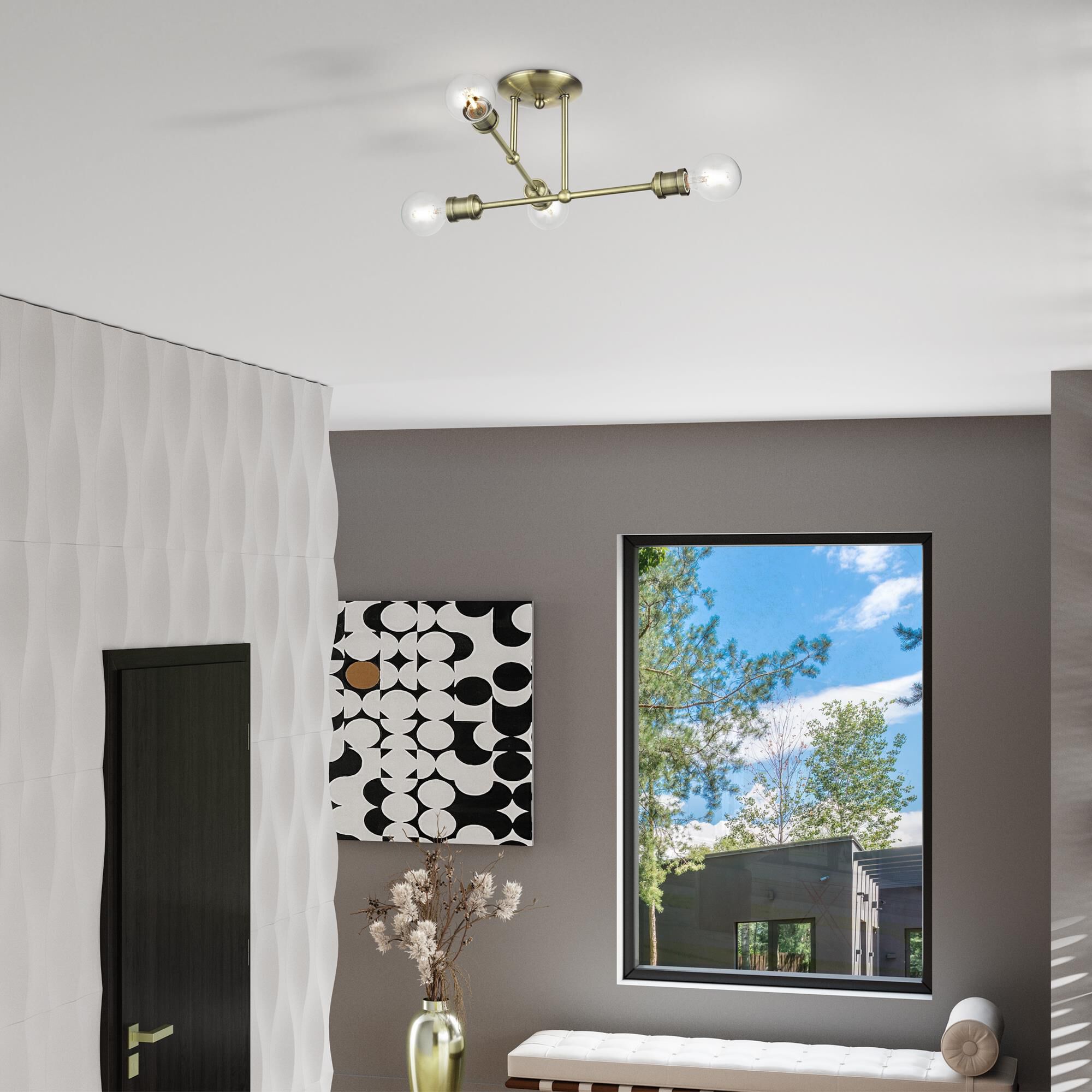 Delacroix 17 Inch Semi Flush Mount by Livex Lighting