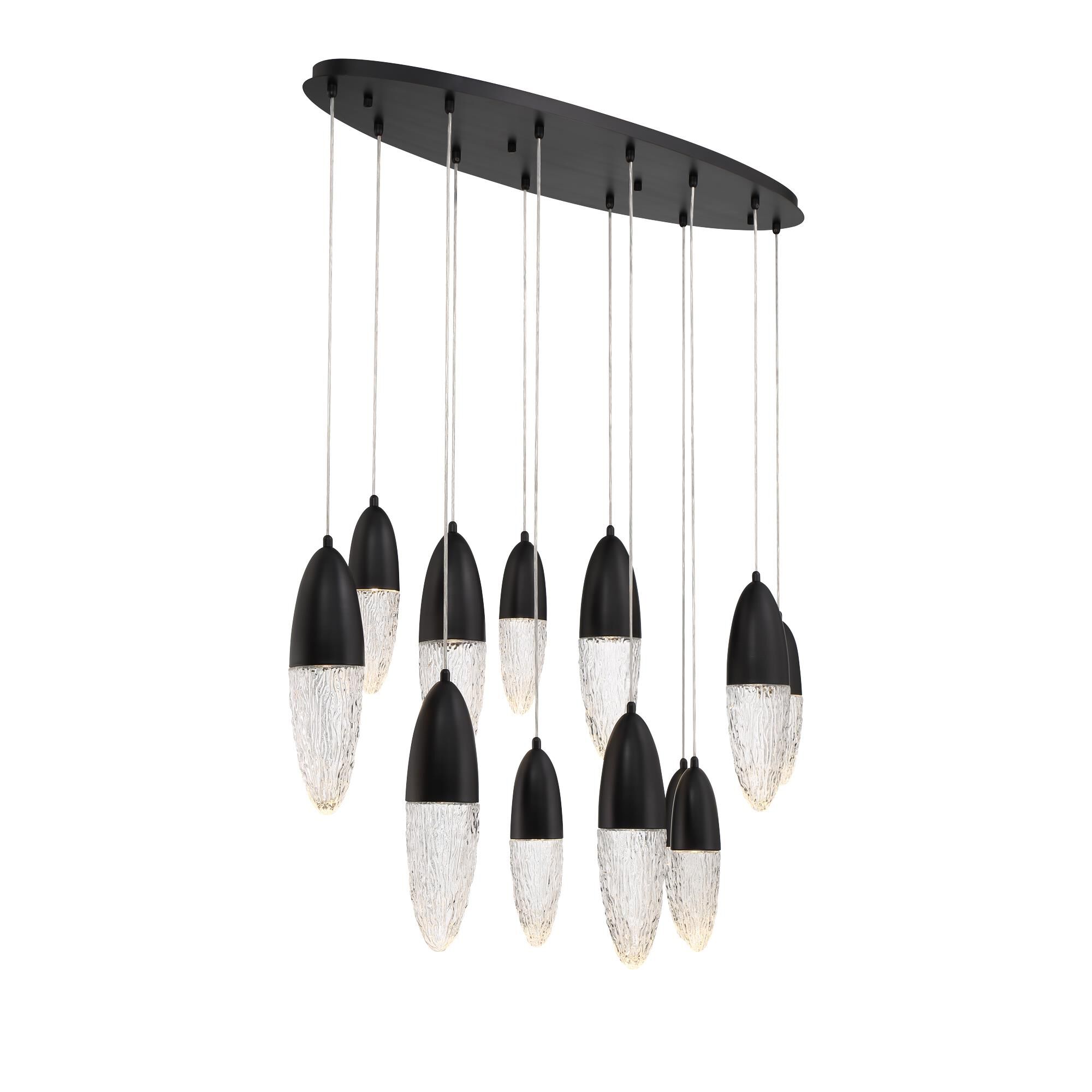 Shown in Black finish and Glass shade