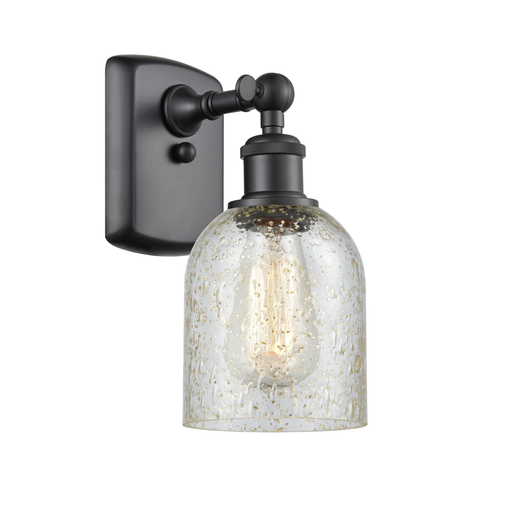Shown in Matte Black finish and Mica Caledonia glass