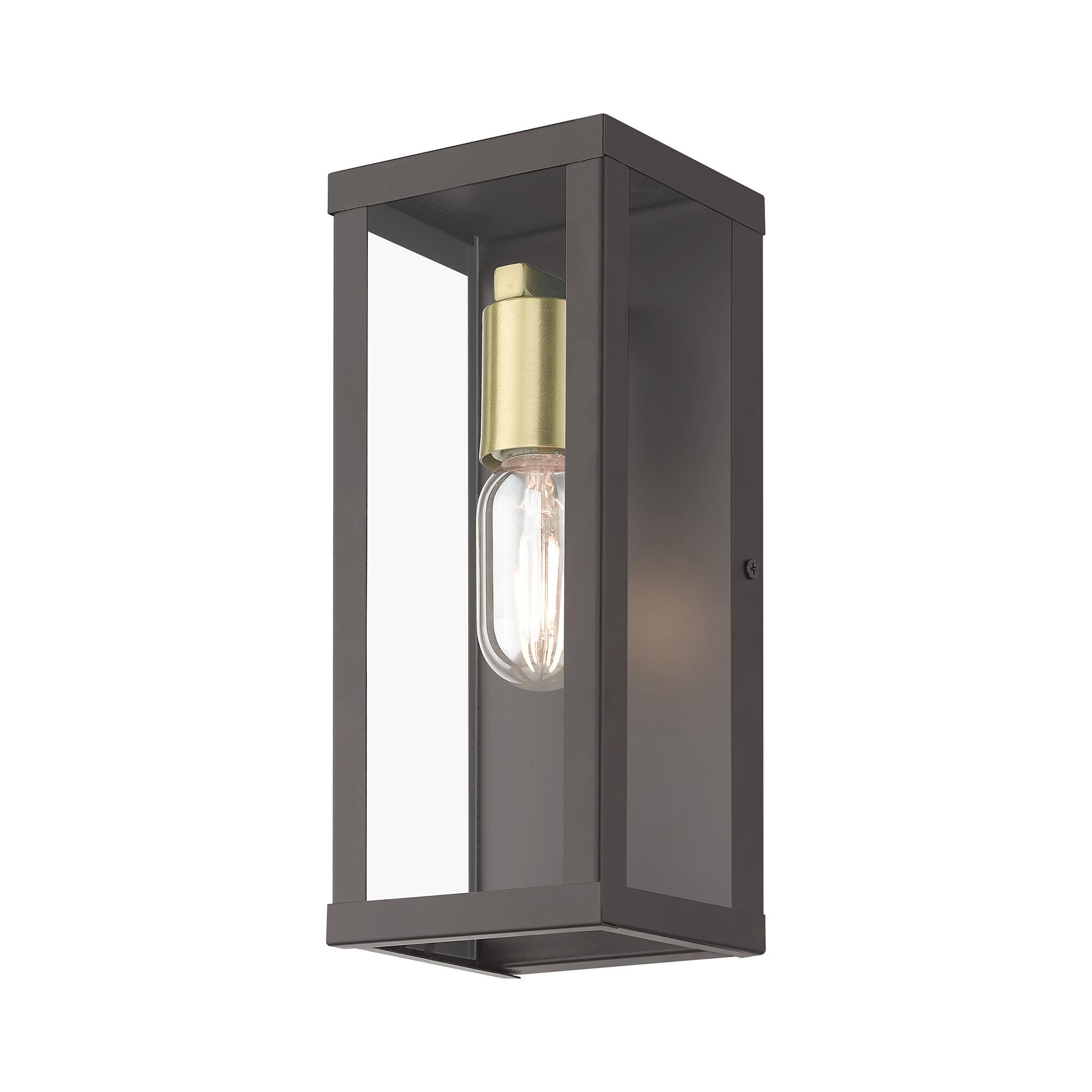 Shown in Bronze with Antique Gold Accents finish and Clear  glass